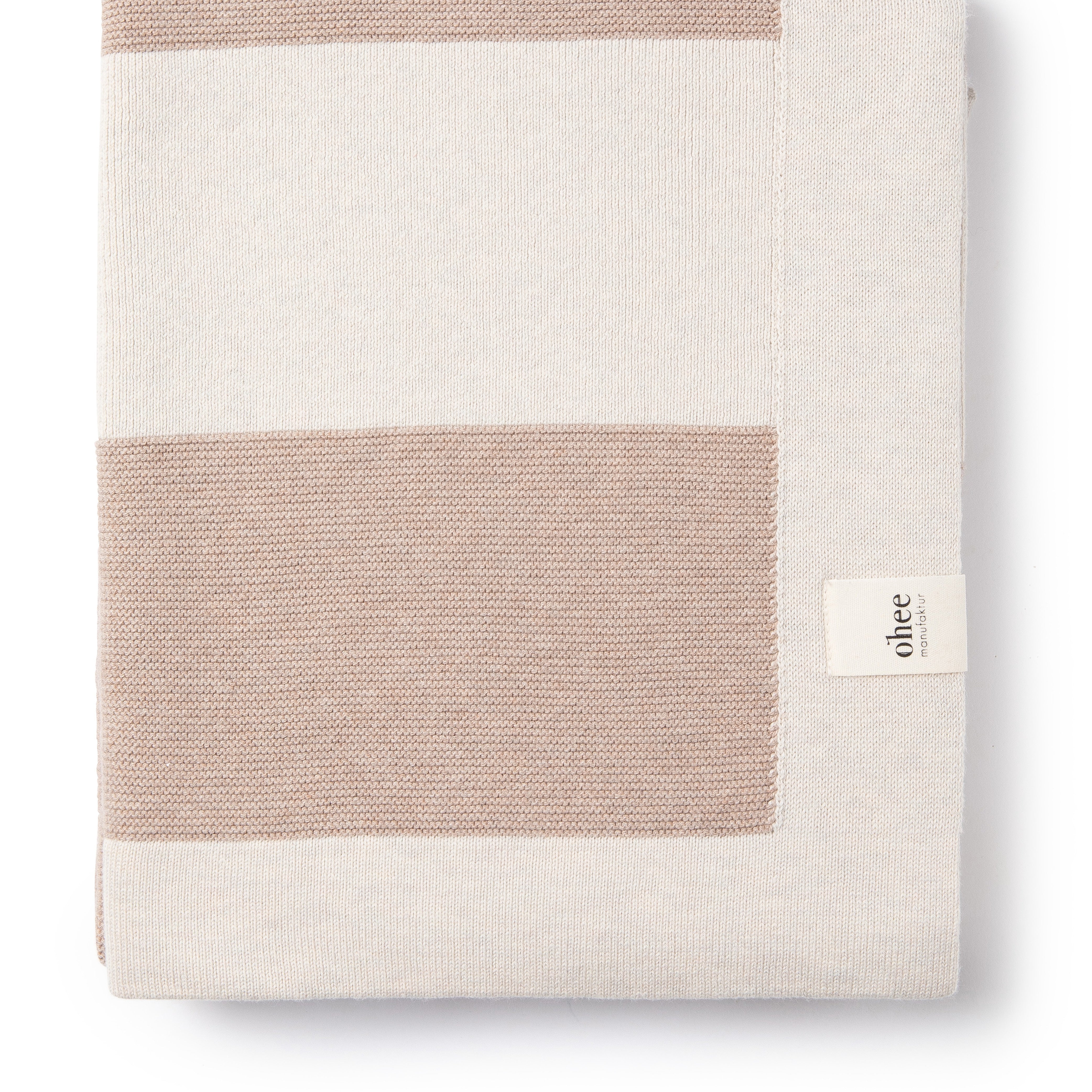 Babydecke Chalette x ohee manufaktur | 'Windspiel' | 100% Baumwolle | beige / cremeweiß | 104 x 104 cm