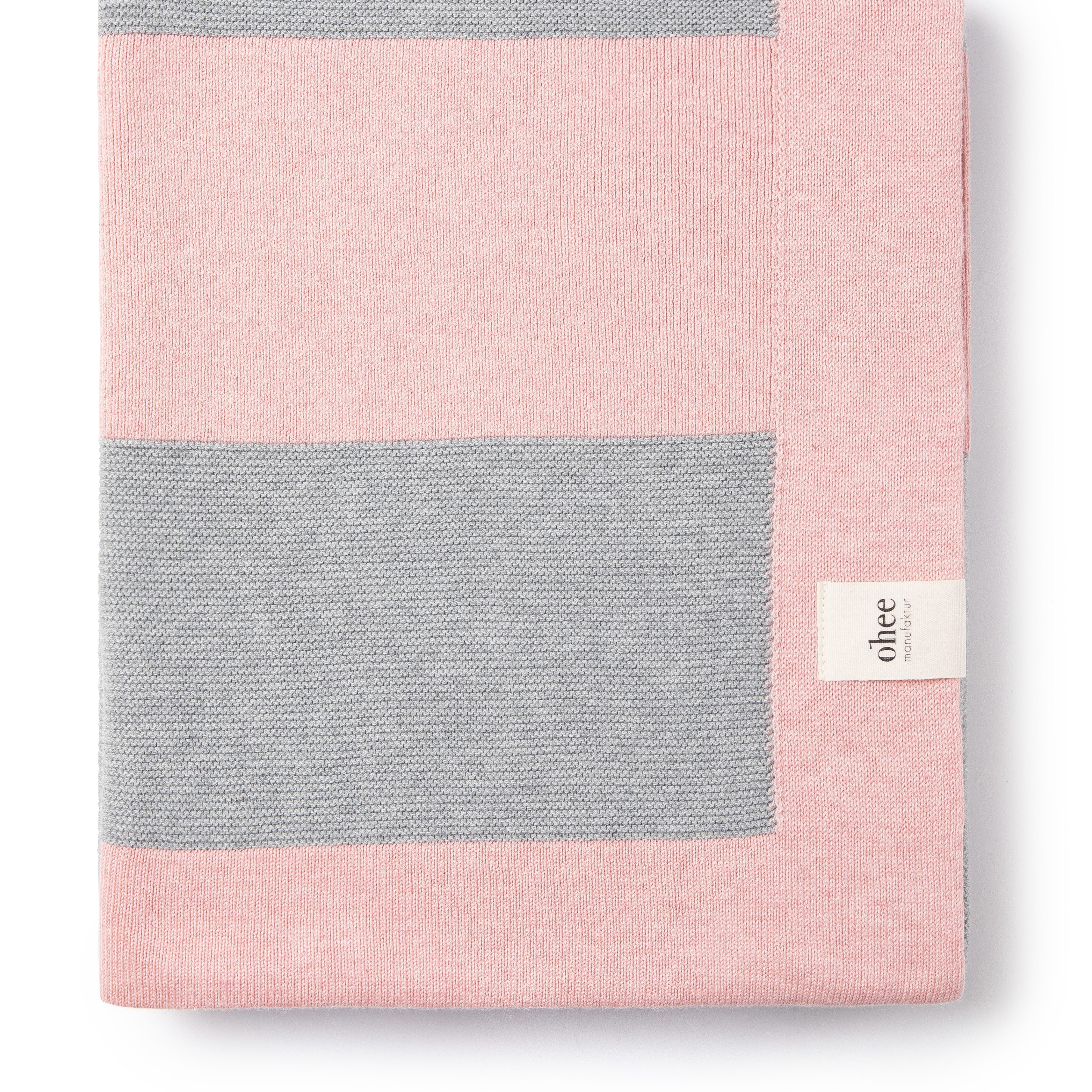 Babydecke Chalette x ohee manufaktur | 'Windrose' | 100% Baumwolle | hellgrau / rosa | 104 x 104 cm