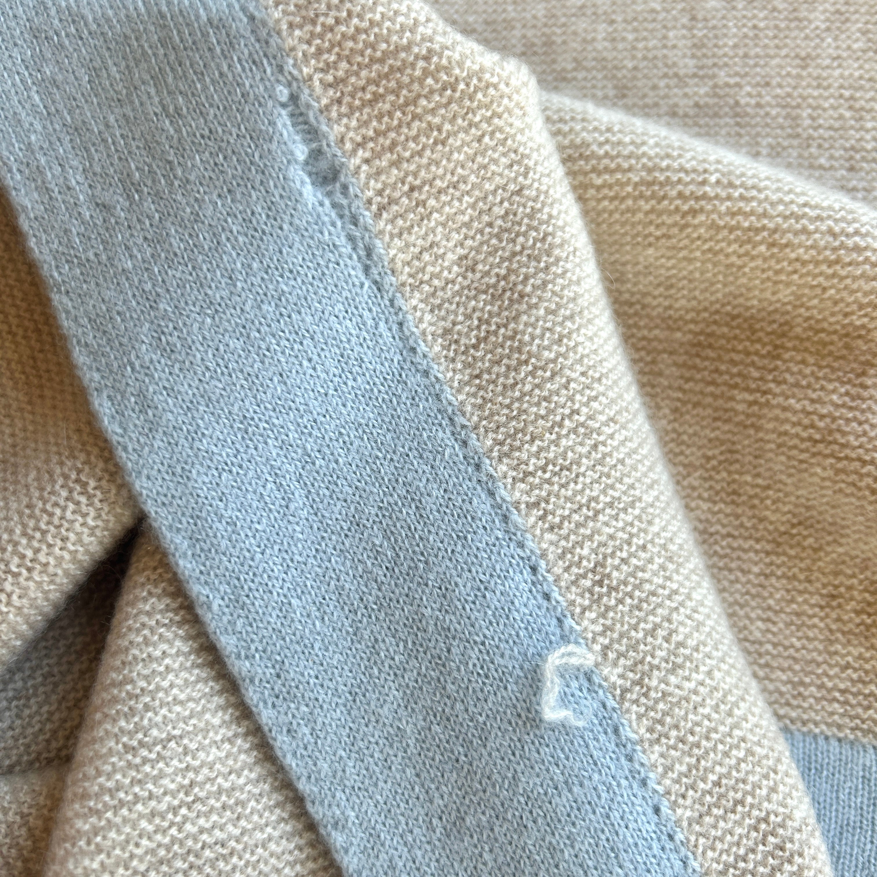 OUTLET | Babydecke 'Meeresrauschen' | hellbeige / hellblau | 105 x 105 cm "Un Cho"