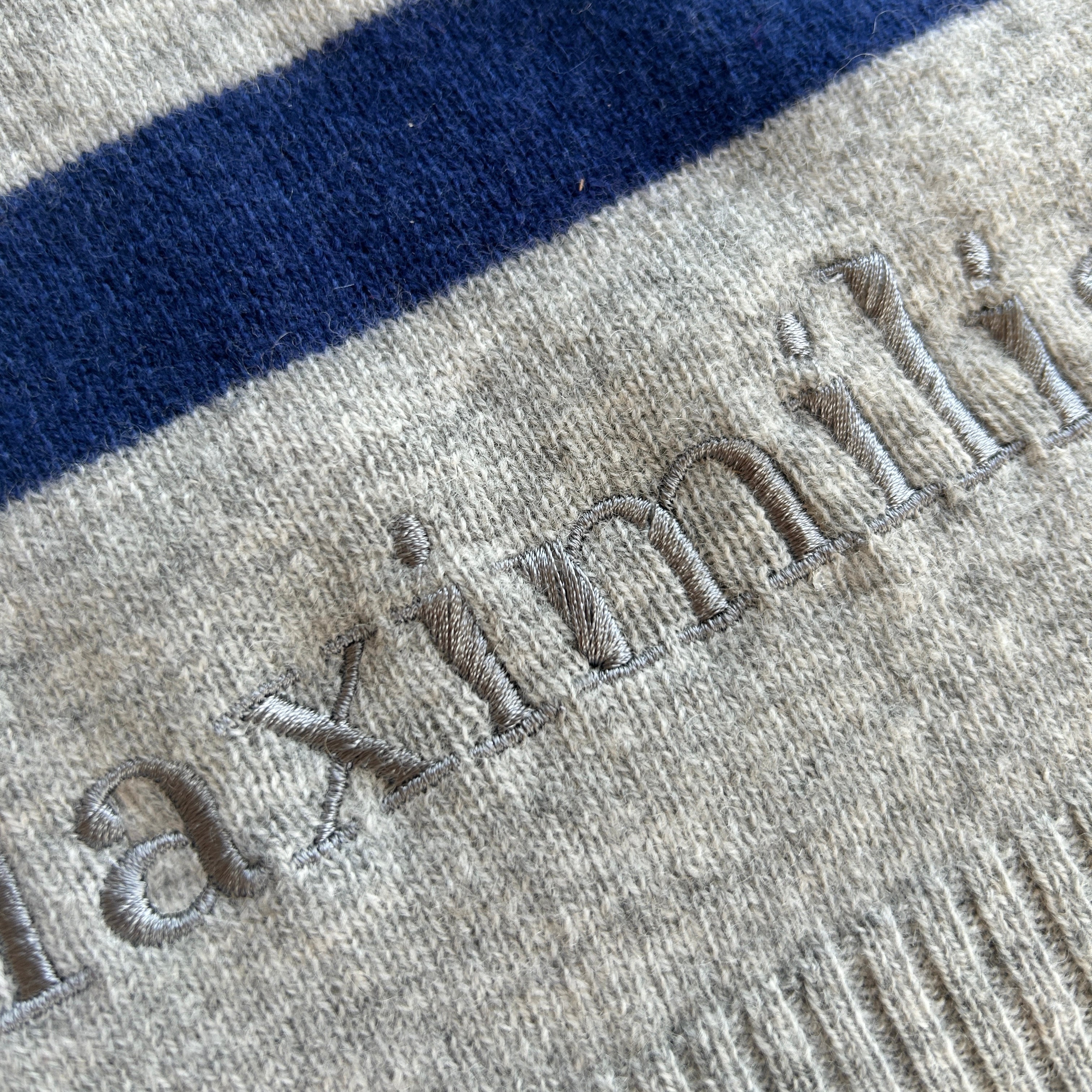 OUTLET | Babydecke 'Seemannsgarn' | hellgrau/ marine | 102 x 105 cm "Maximilian"