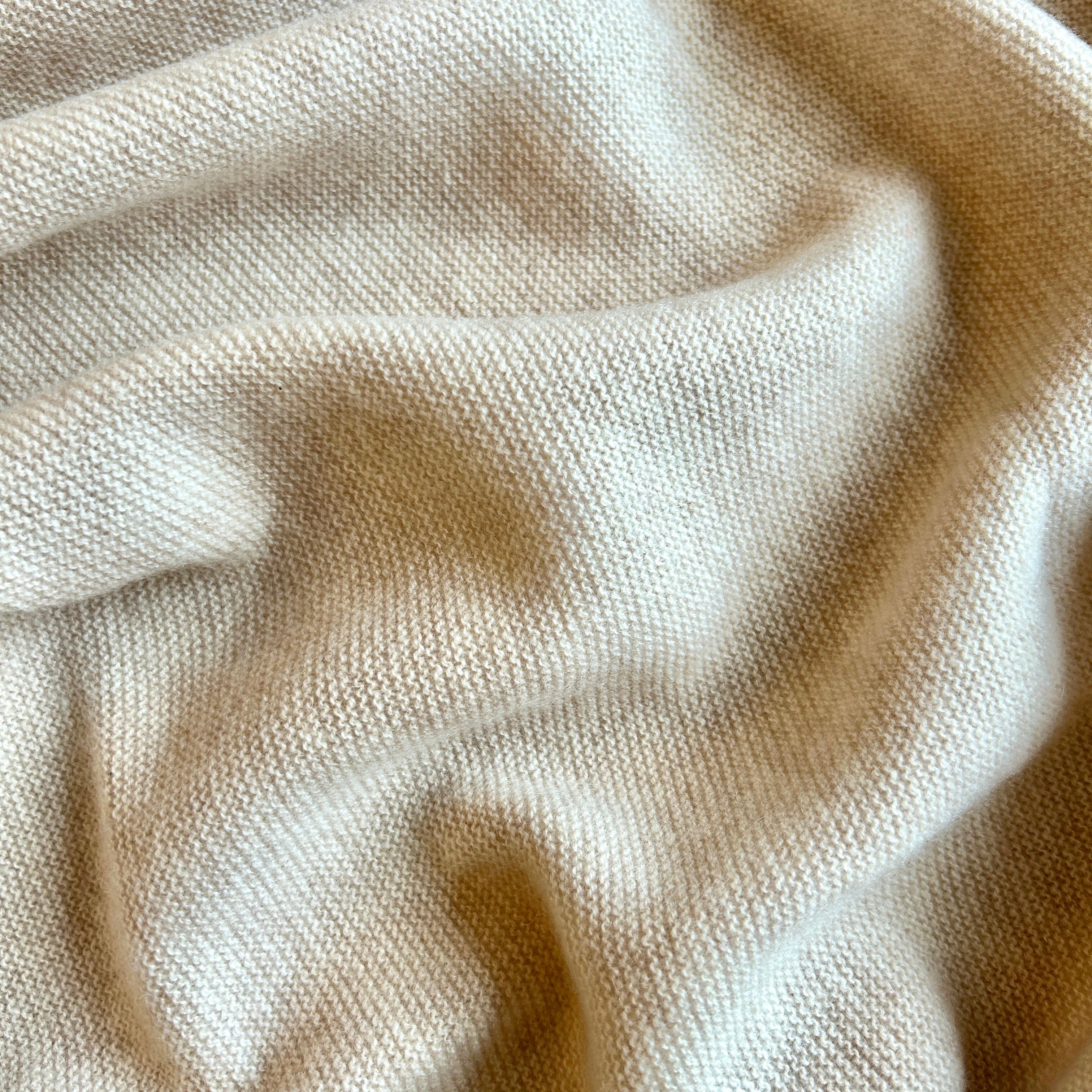 Chalette beige braun Babydecke Sandmuschel