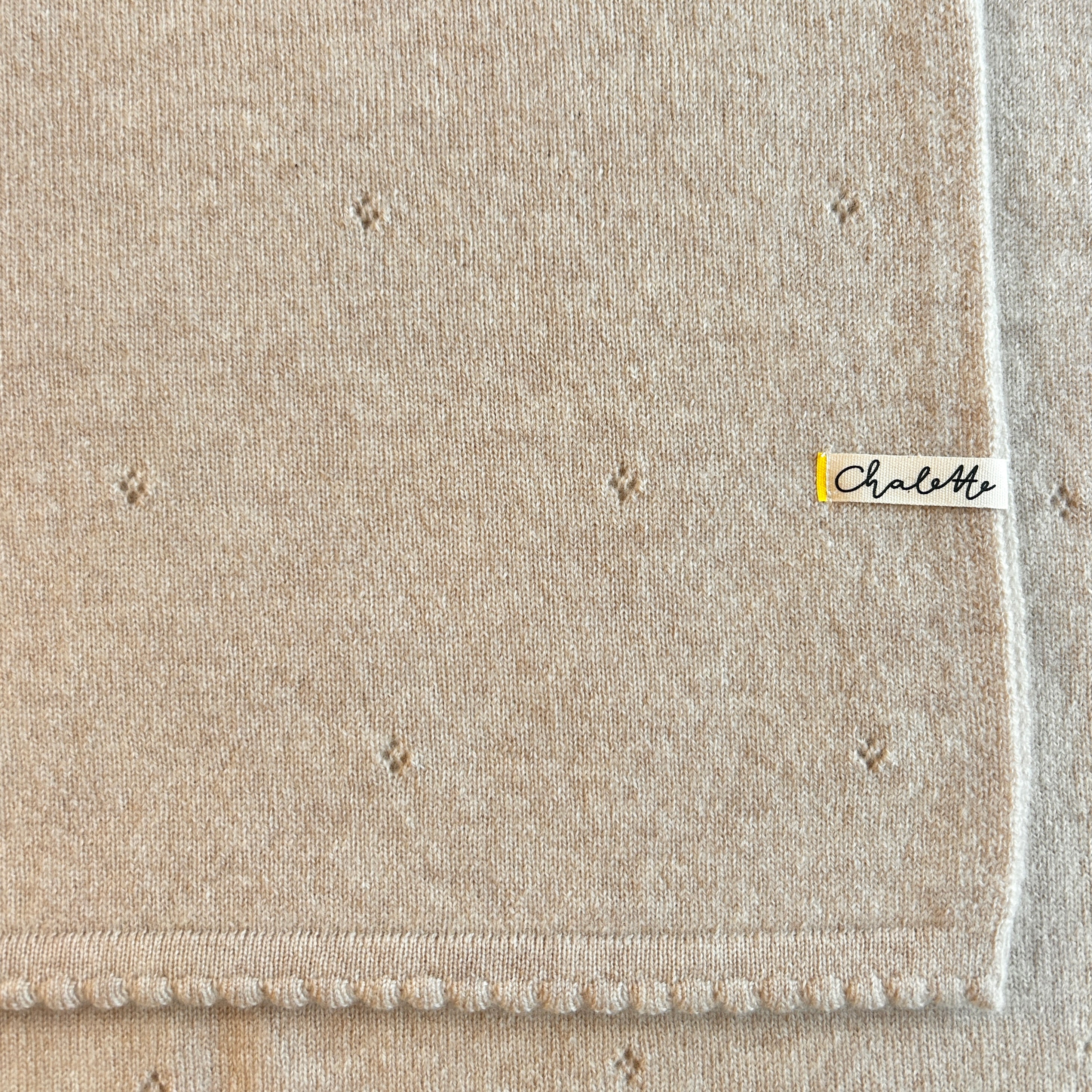 Babydecke 'Sternenlied' | 100% Kaschmir | hellbeige | 105 x 105 cm