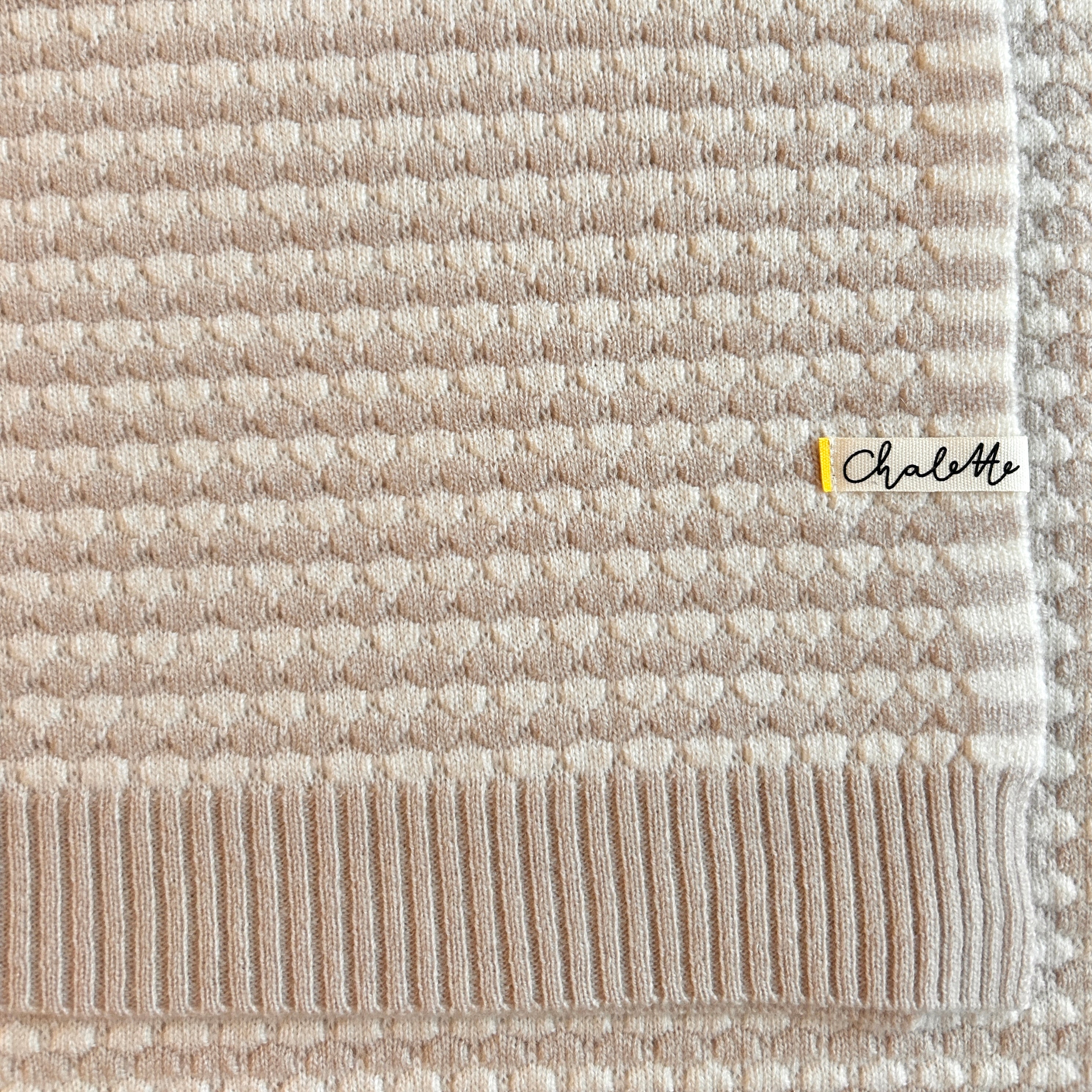 Superweiche Babydecke 'Anemone' | beige/ off-white | 105 x 105 cm