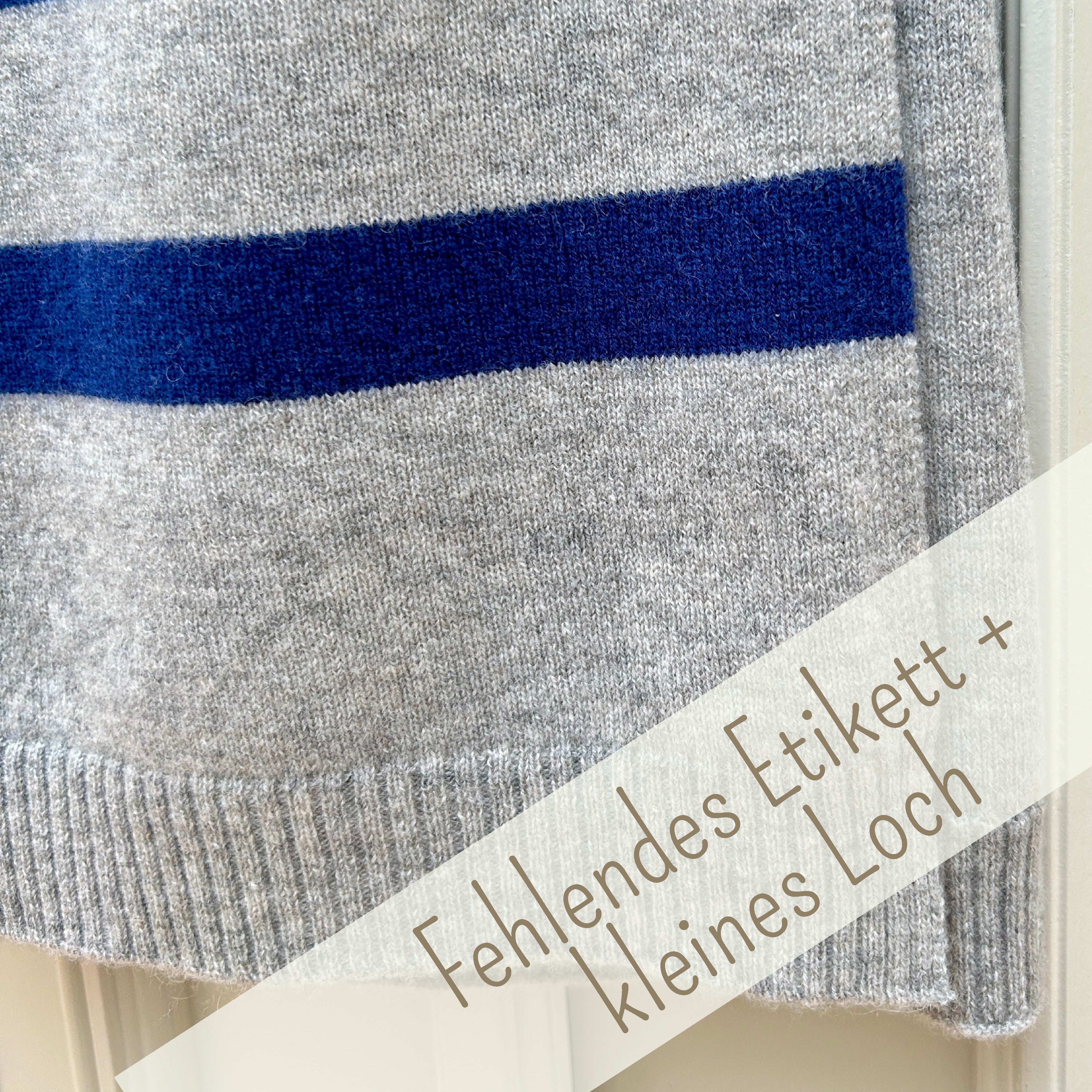 OUTLET | Baby Blanket 'Seemannsgarn' | Light Grey/Navy Blue | 102 x 105 cm "Maximilian"