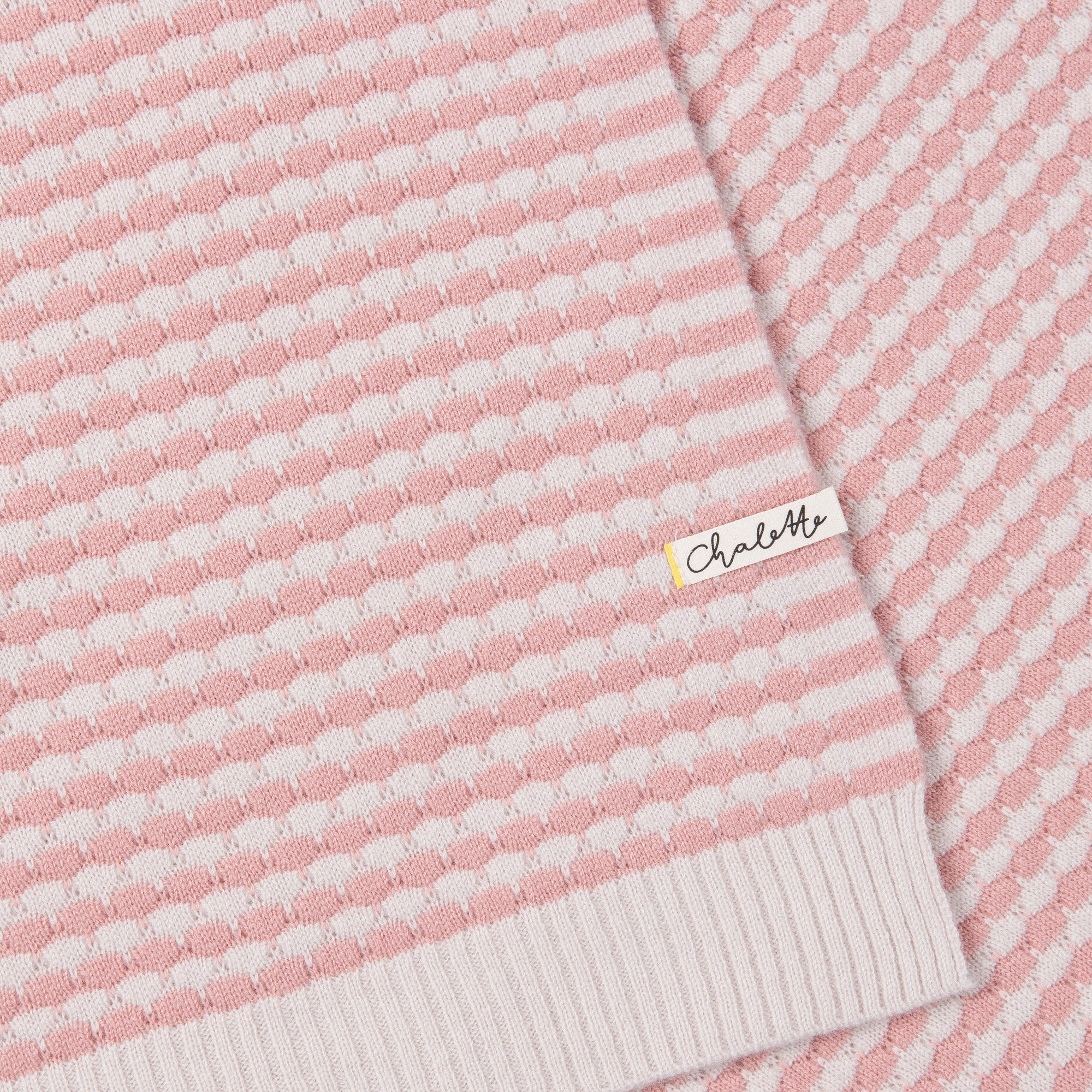 Super soft baby blanket 'Malve' | beige / dusky pink | 102 x 105 cm