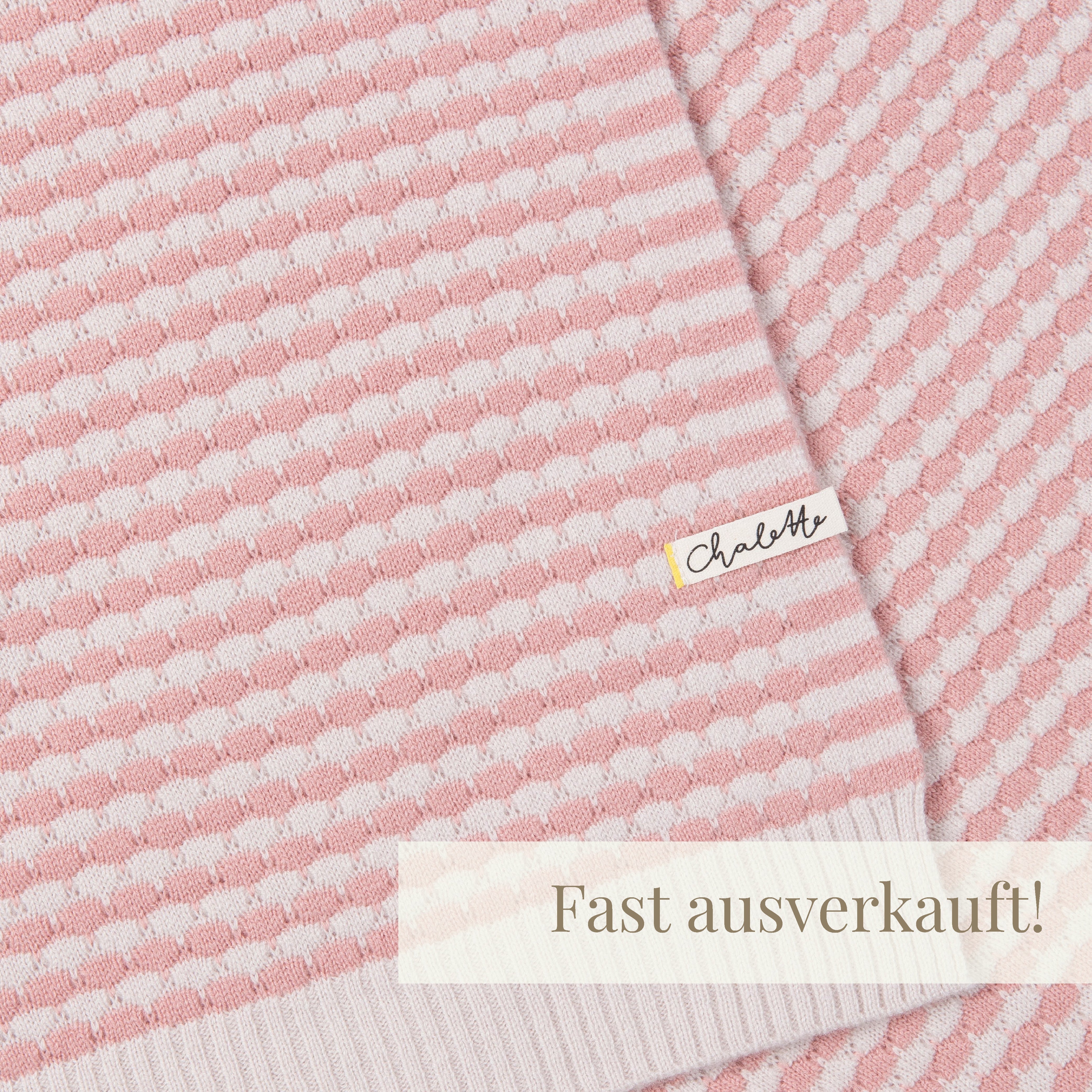 Super soft baby blanket 'Malve' | beige / dusky pink | 102 x 105 cm