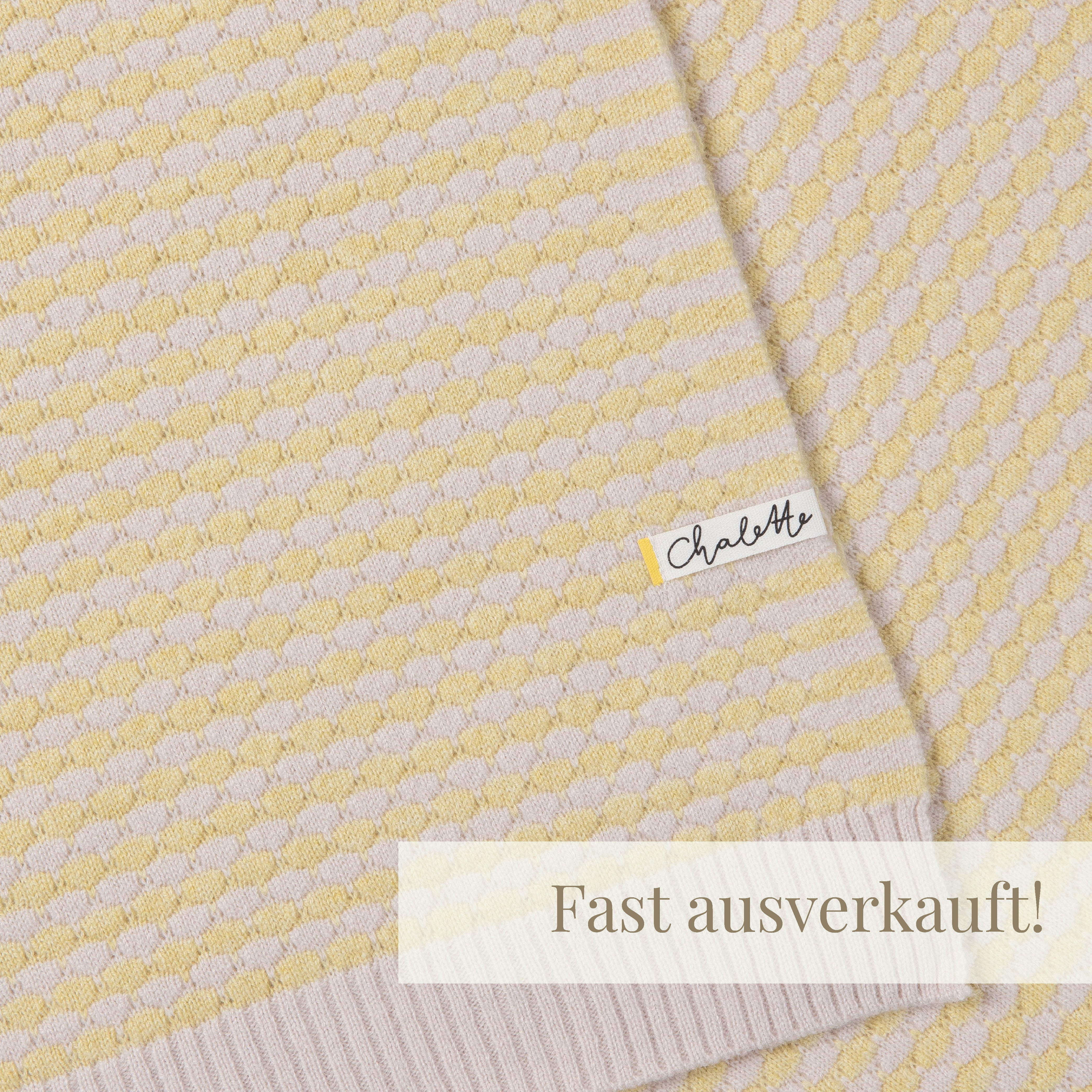 Superweiche Babydecke 'Sonnenblume' | beige/zitronengelb | 102 x 105 cm