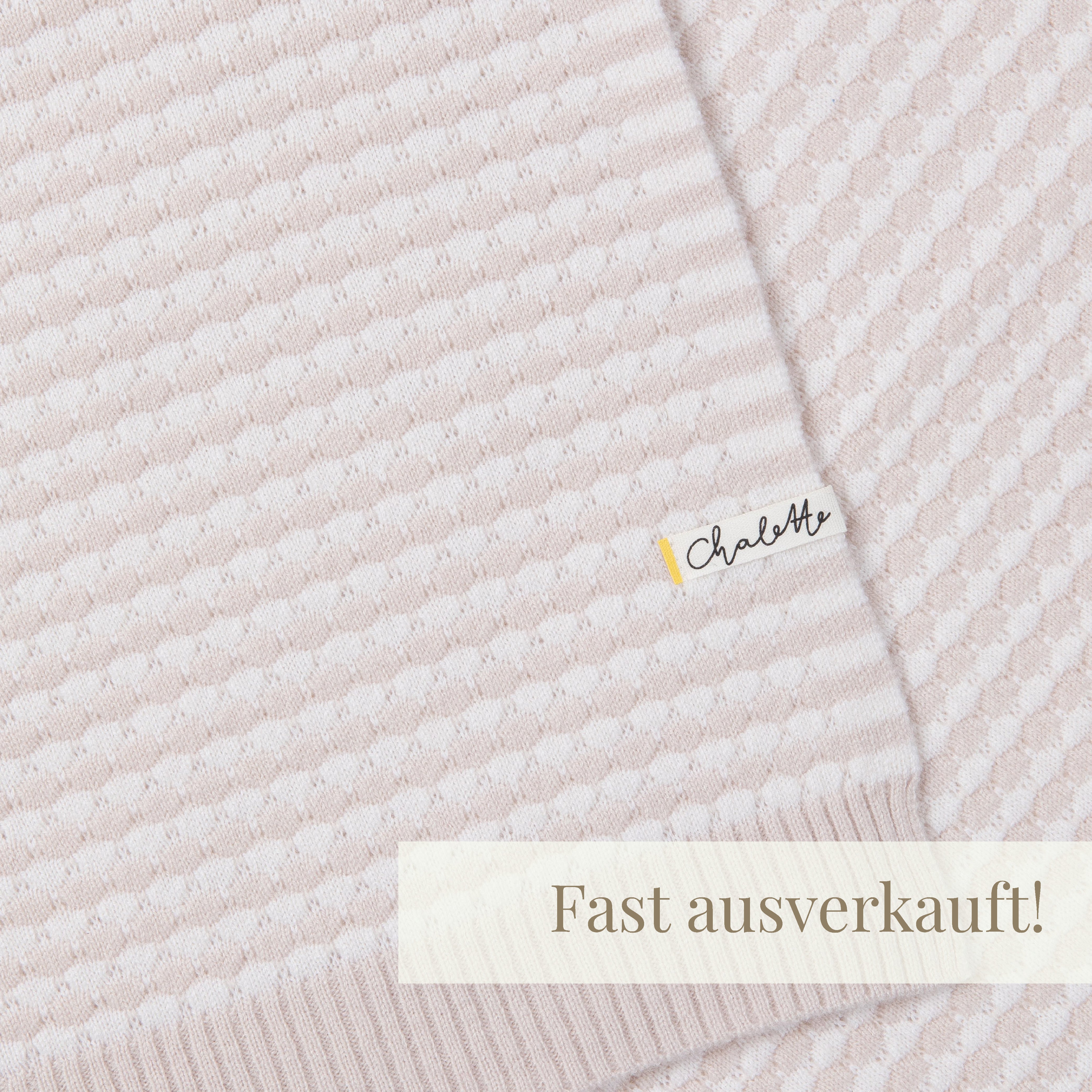 Superweiche Babydecke 'Anemone' | beige/ off-white | 105 x 105 cm
