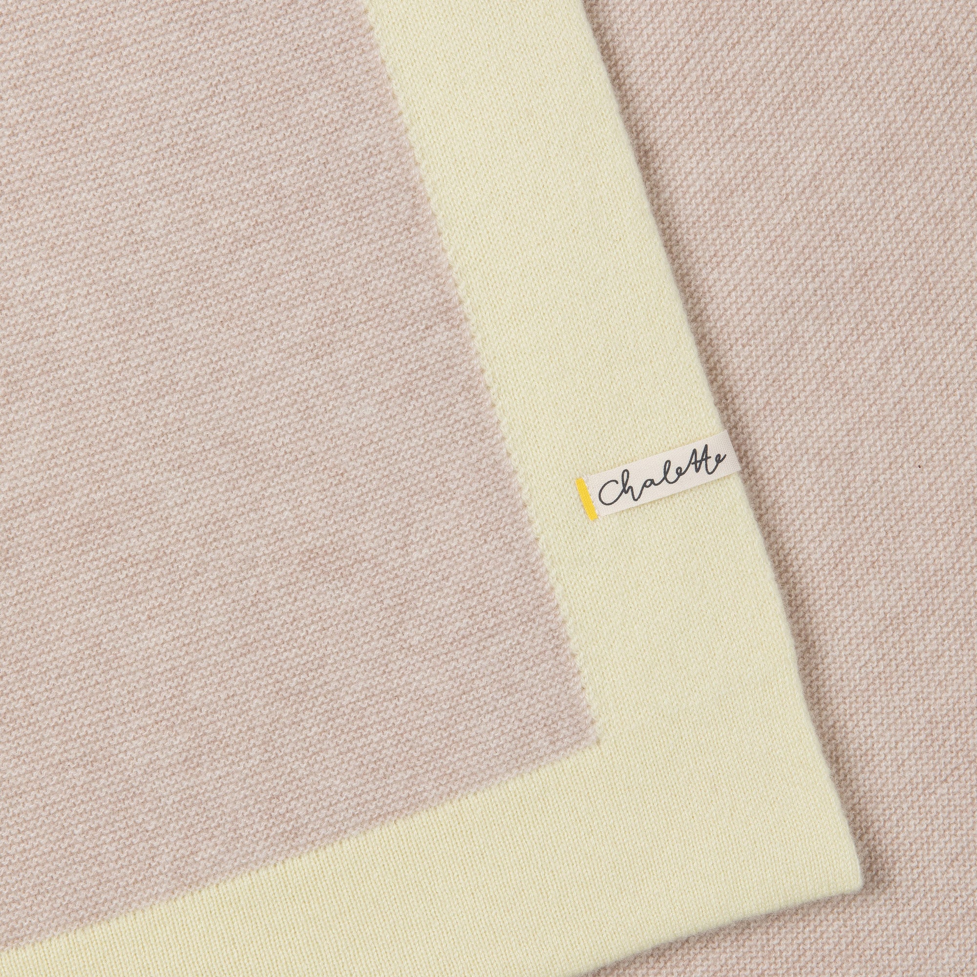 Babydecke 'Zitronenfalter' | 100% Kaschmir | hellbeige / buttergelb | 105 x 105 cm