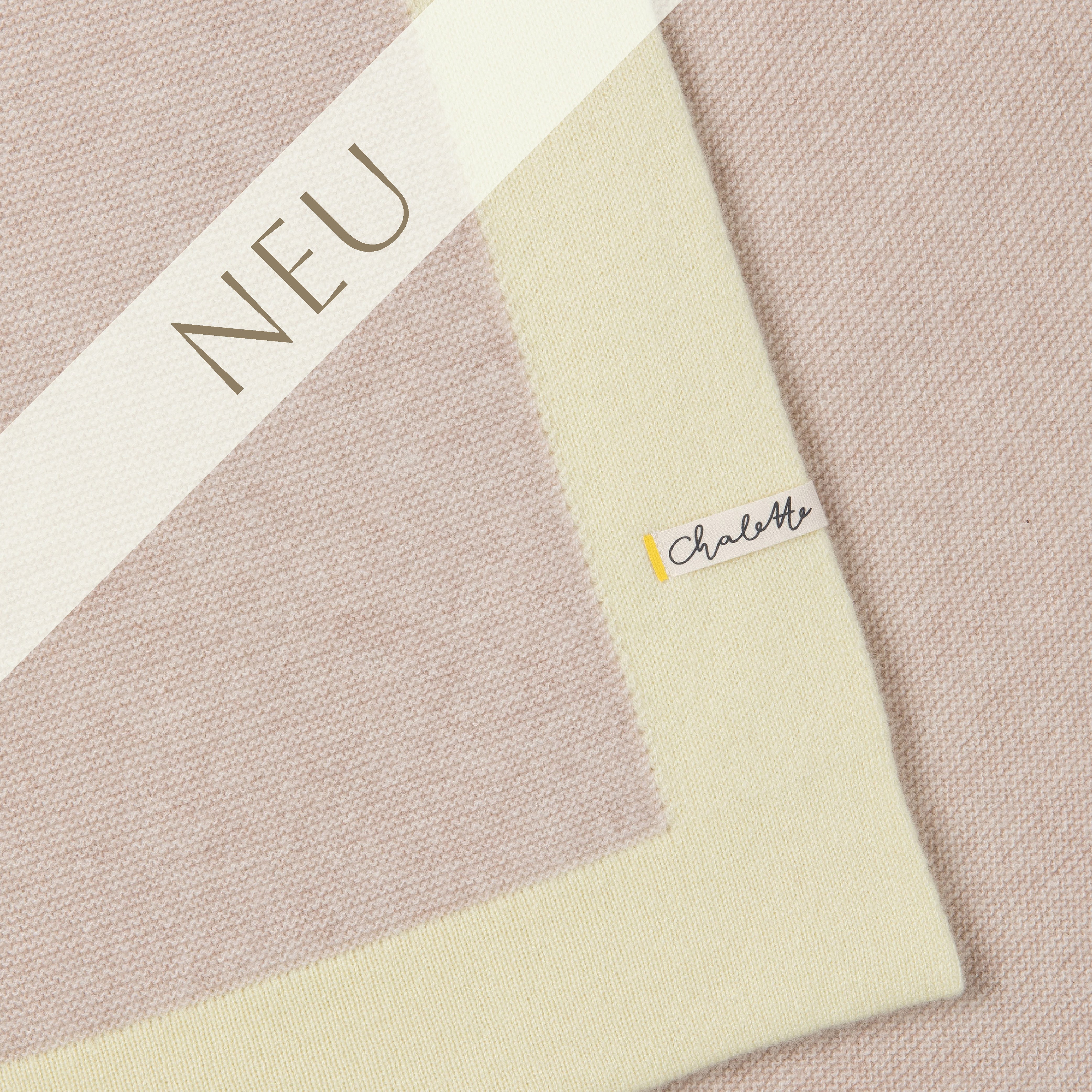 Babydecke 'Zitronenfalter' | 100% Kaschmir | hellbeige / buttergelb | 105 x 105 cm