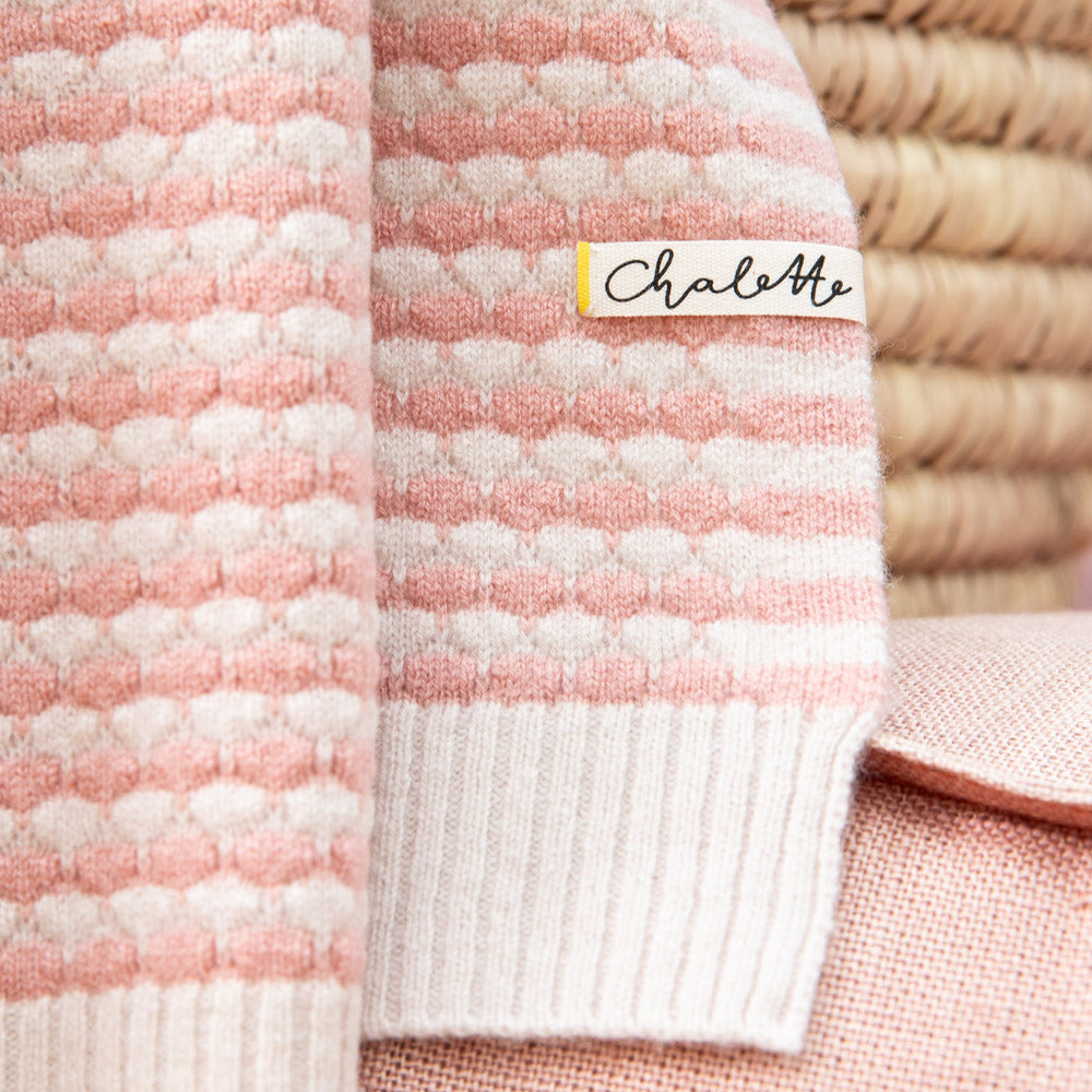 Super soft baby/children's blanket 'Malve' | beige / dusky pink