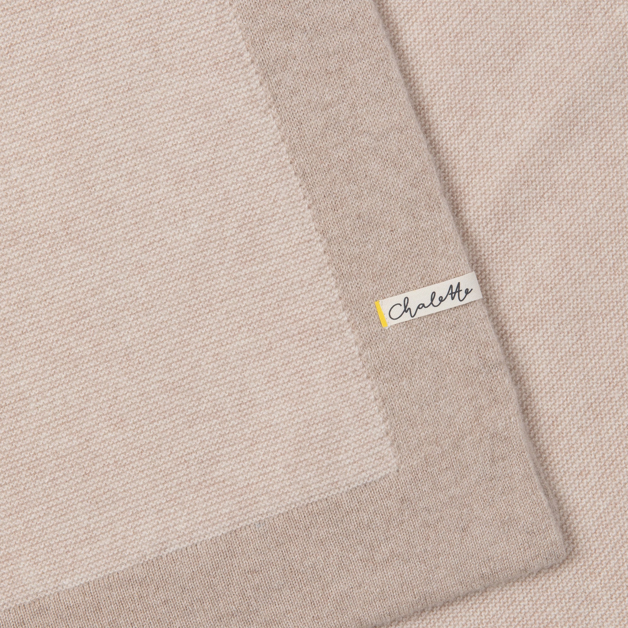 Babydecke 'Sandmuschel' | 100% Kaschmir | hellbeige / beige | 105 x 105 cm