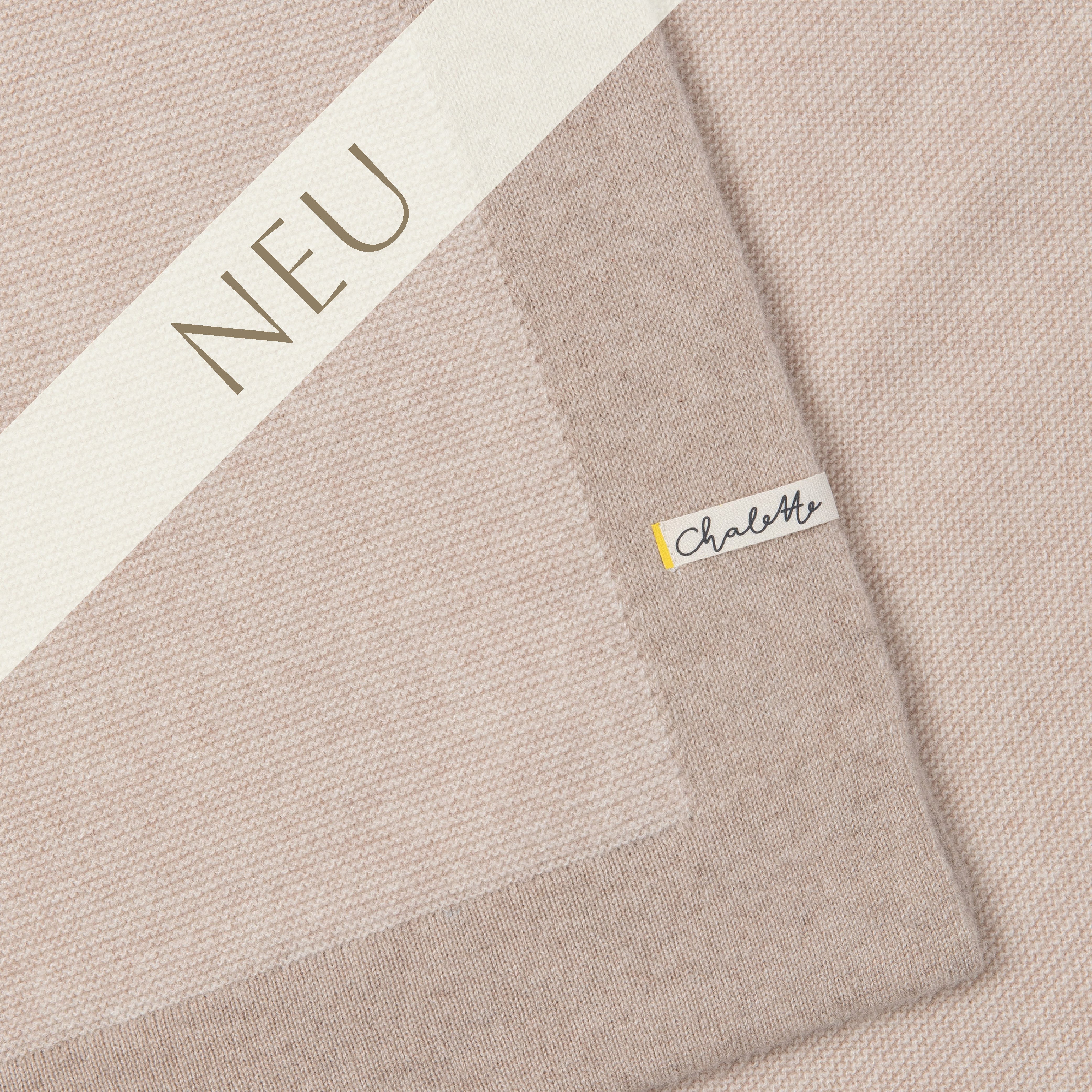 Babydecke 'Sandmuschel' | 100% Kaschmir | hellbeige / beige | 105 x 105 cm