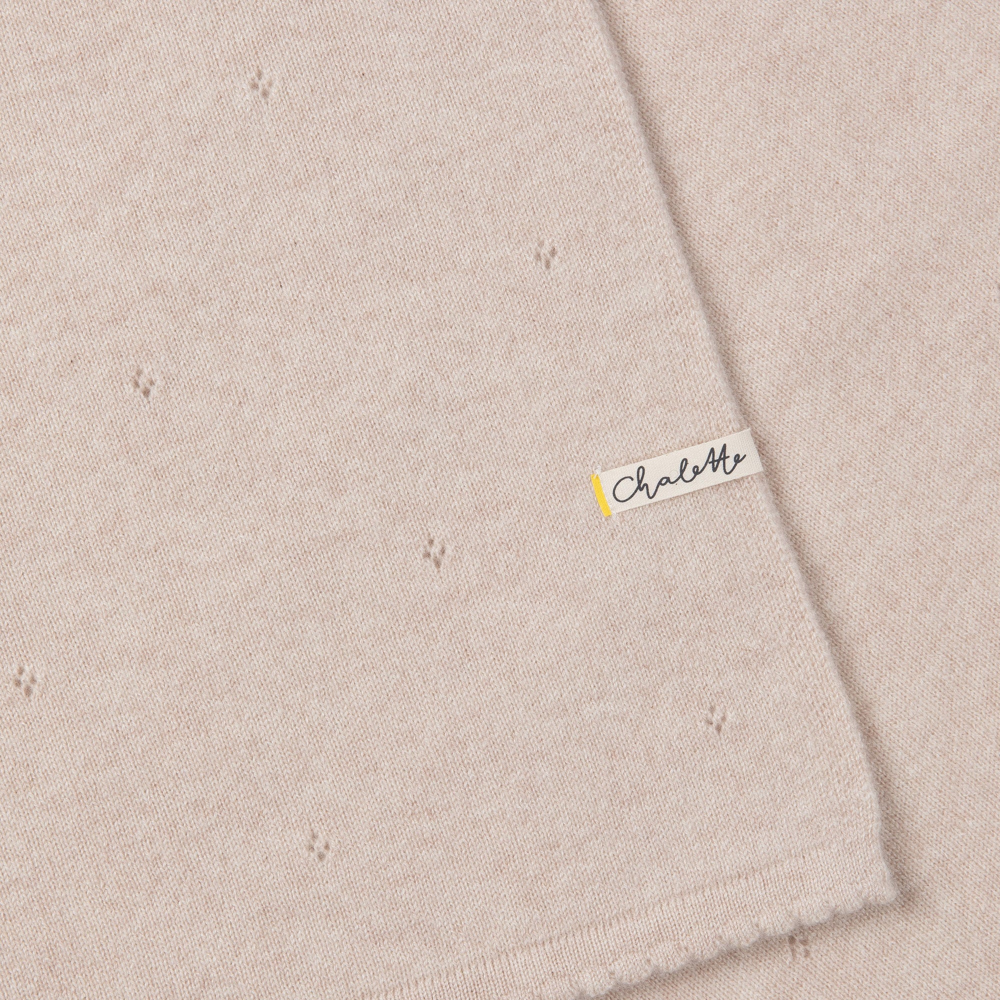 Babydecke 'Sternenlied' | 100% Kaschmir | hellbeige | 105 x 105 cm