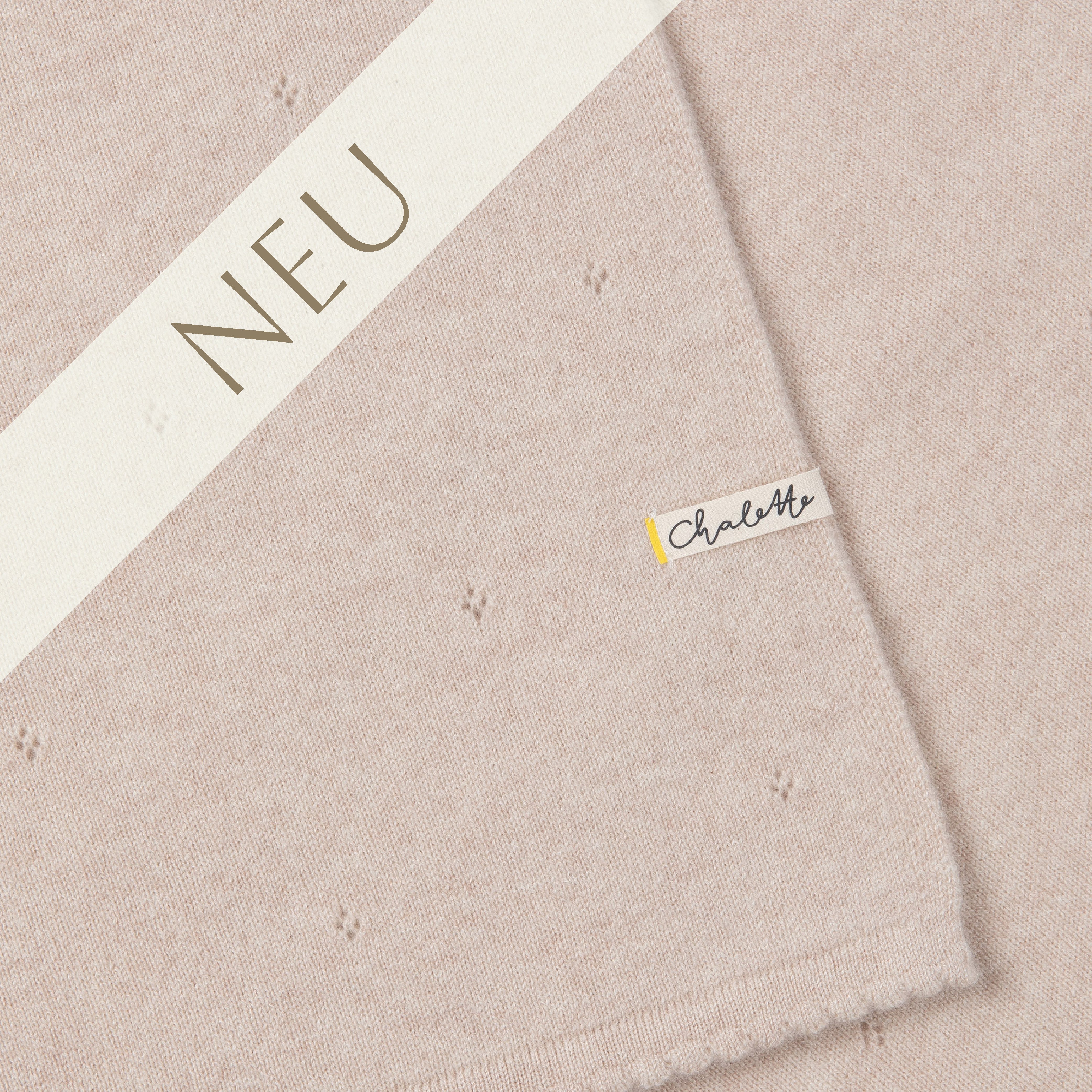 Babydecke 'Sternenlied' | 100% Kaschmir | hellbeige | 105 x 105 cm