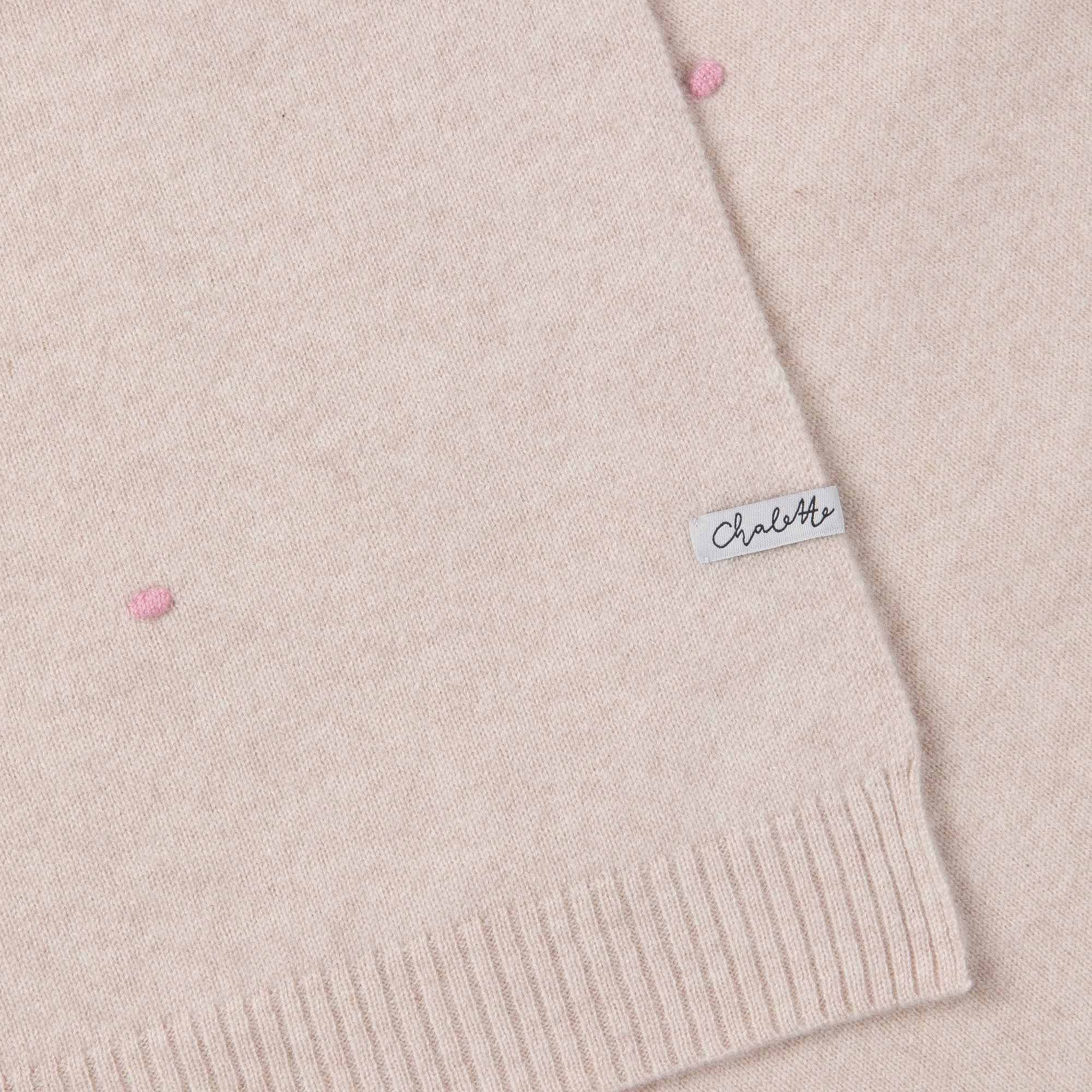 Baby blanket 'Lollipop' | 100% cashmere | beige / pink | 102 x 105 cm