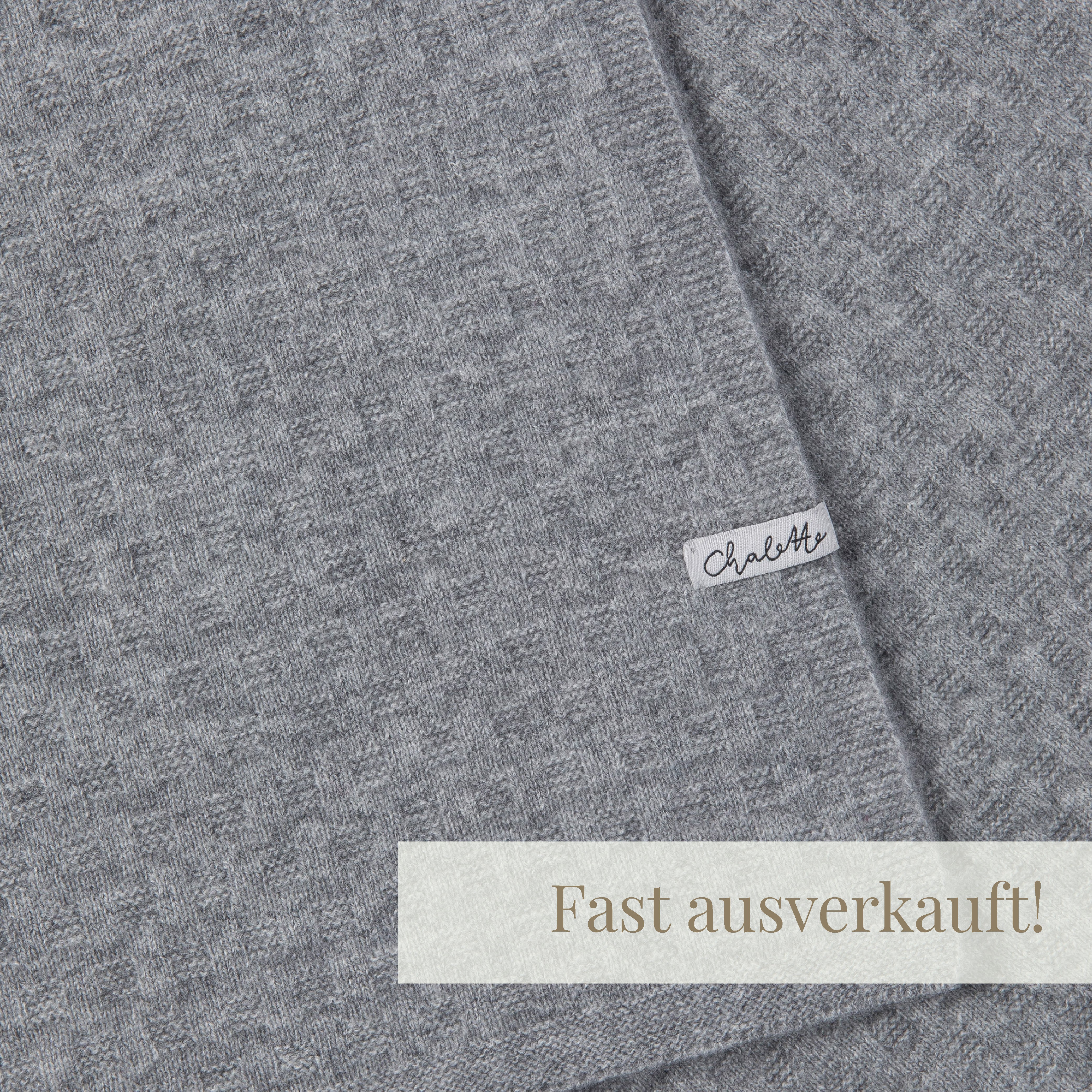Baby blanket 'Steinwiese' | 100% cashmere | mottled grey | 102 x 105 cm