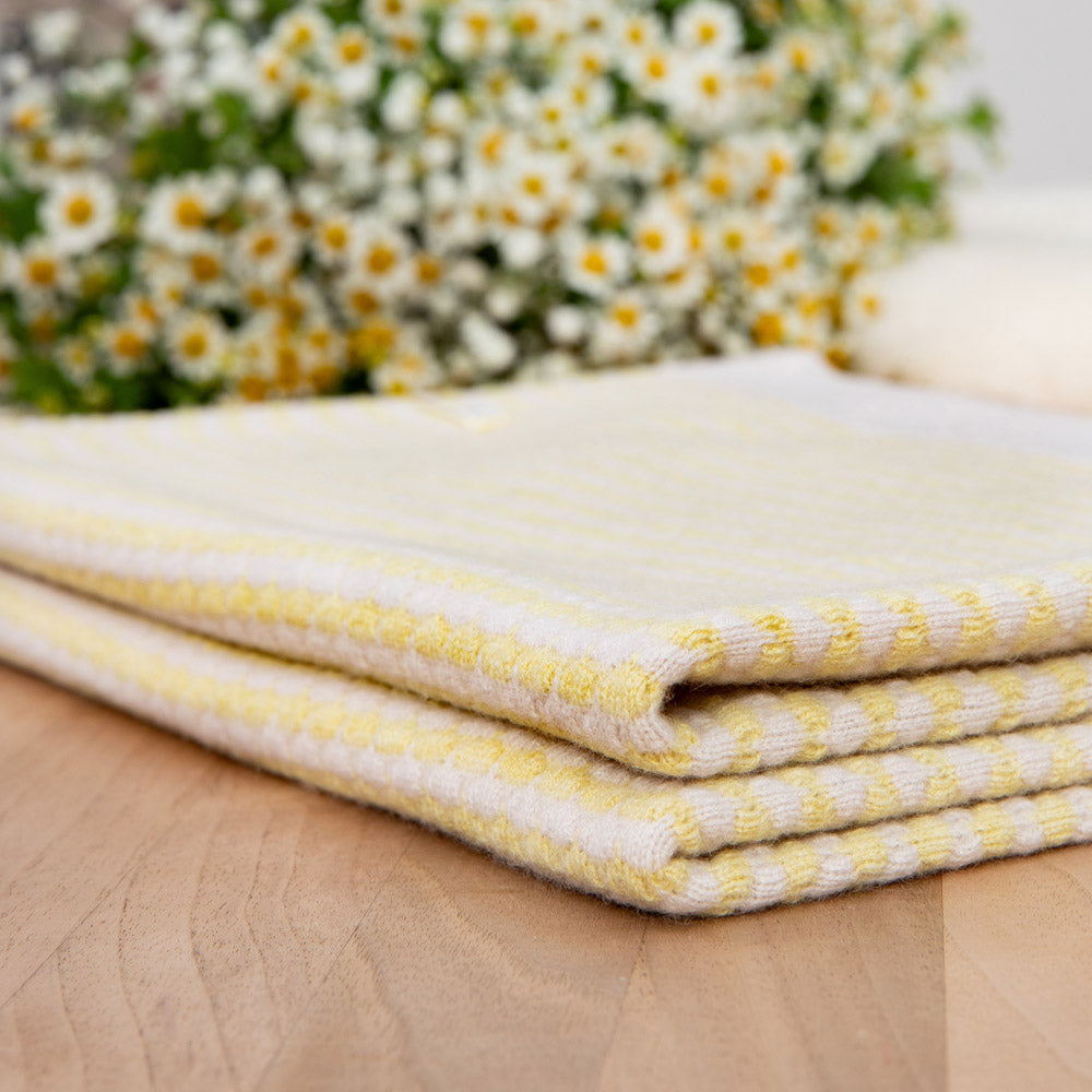 Super soft baby blanket 'Sunflower' | beige/lemon yellow
