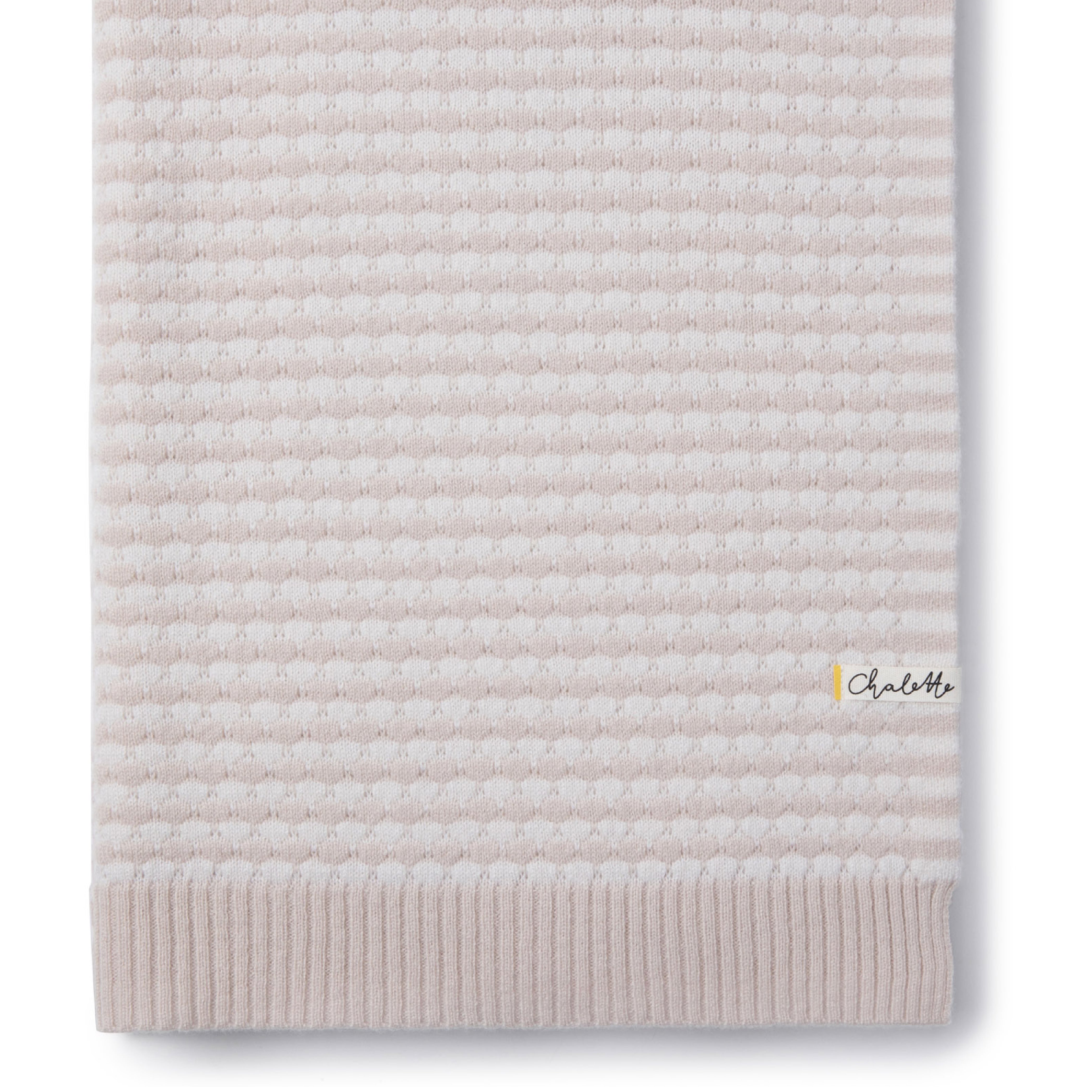 Superweiche Babydecke 'Anemone' | beige/ off-white | 105 x 105 cm
