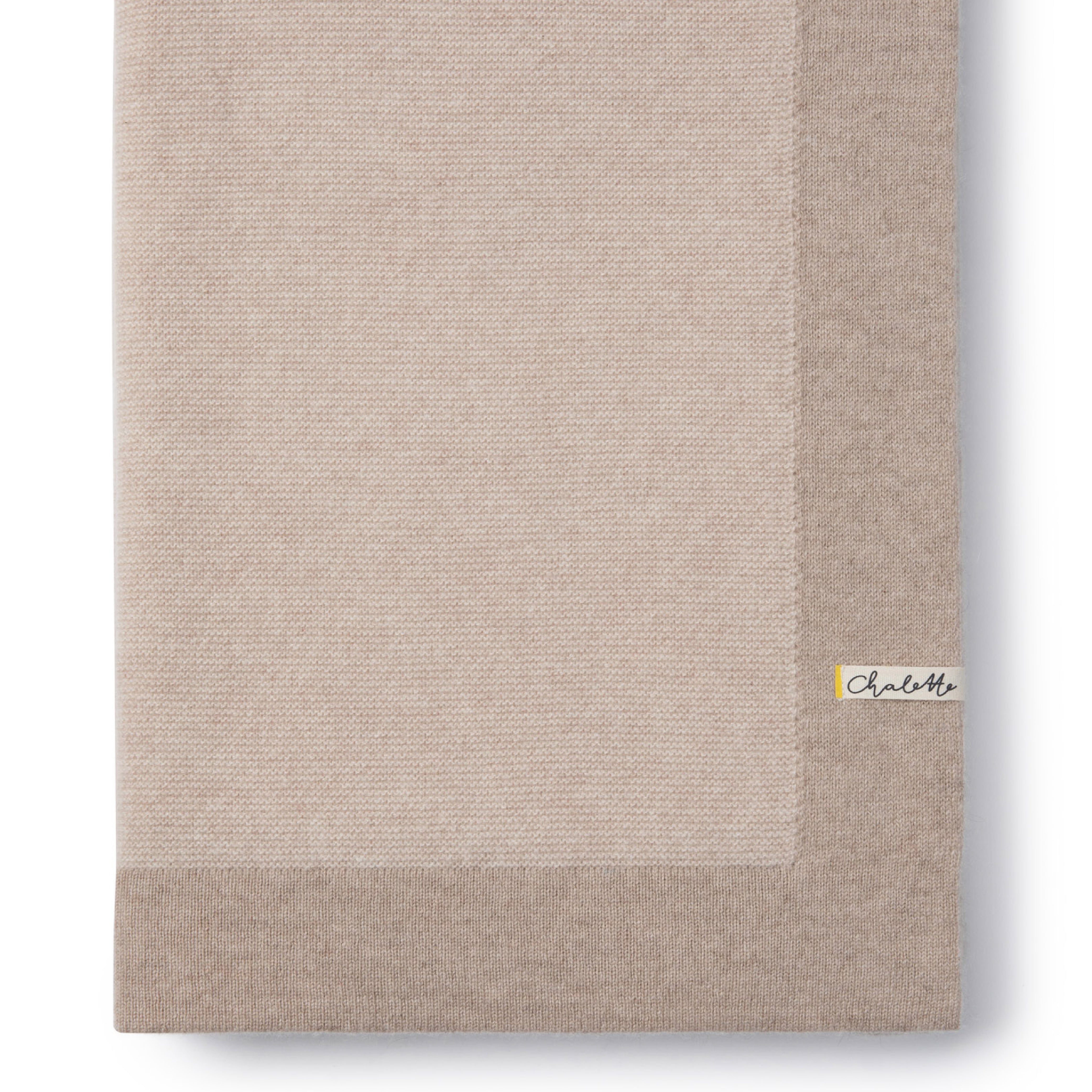 Babydecke 'Sandmuschel' | 100% Kaschmir | hellbeige / beige | 105 x 105 cm