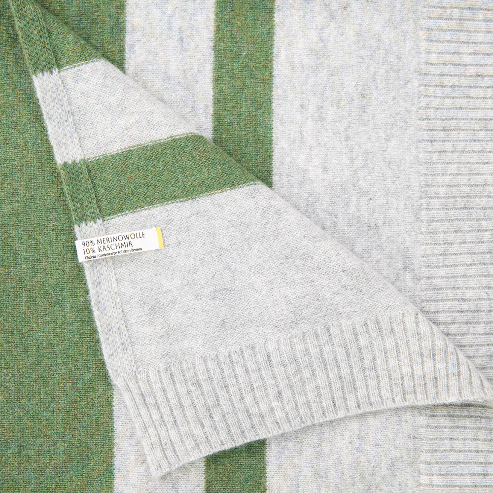 Super soft baby blanket 'Waldgeister' | light gray/ forest green