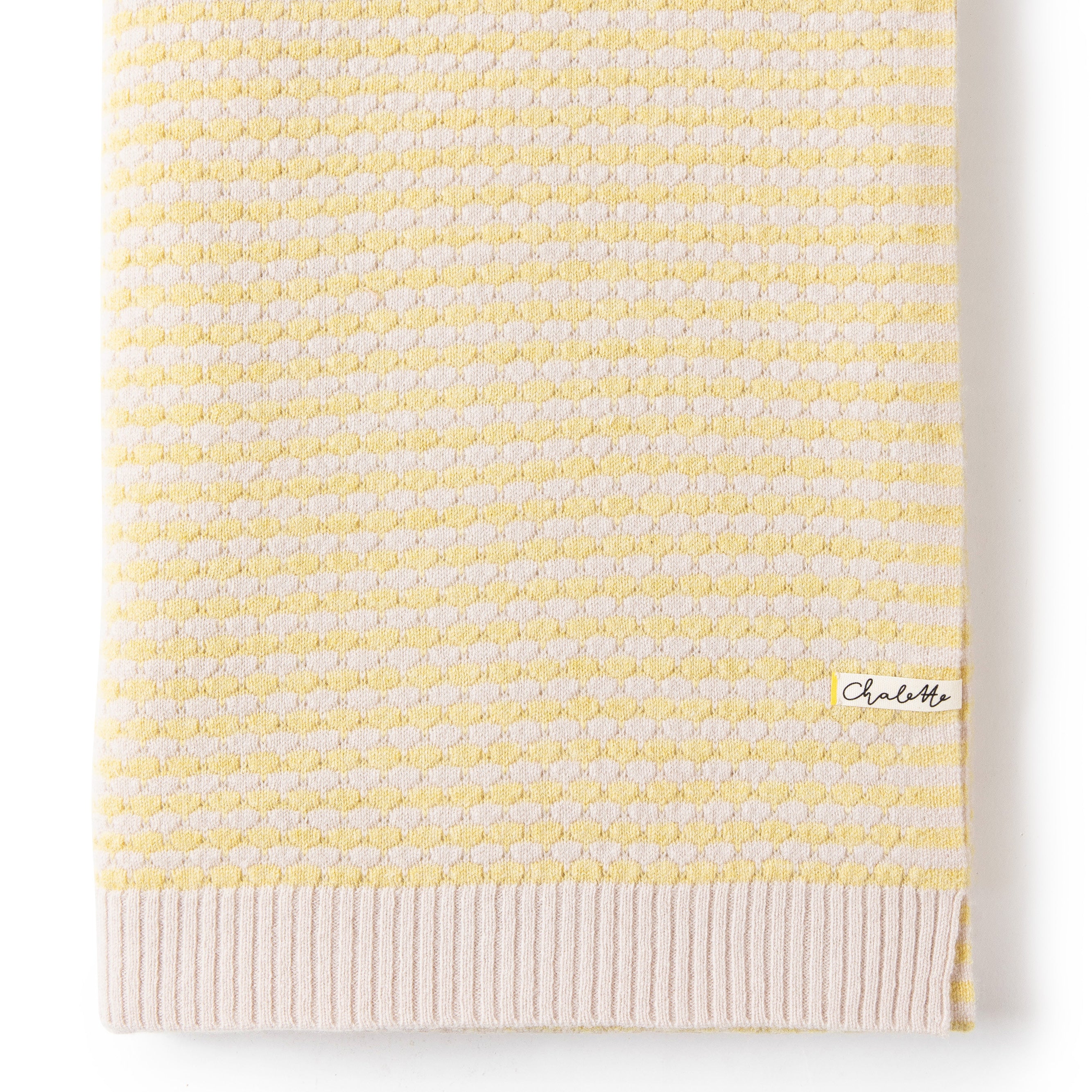 OUTLET | Superweiche Babydecke 'Sonnenblume' | beige/zitronengelb | 102 x 105 cm | kleines Loch