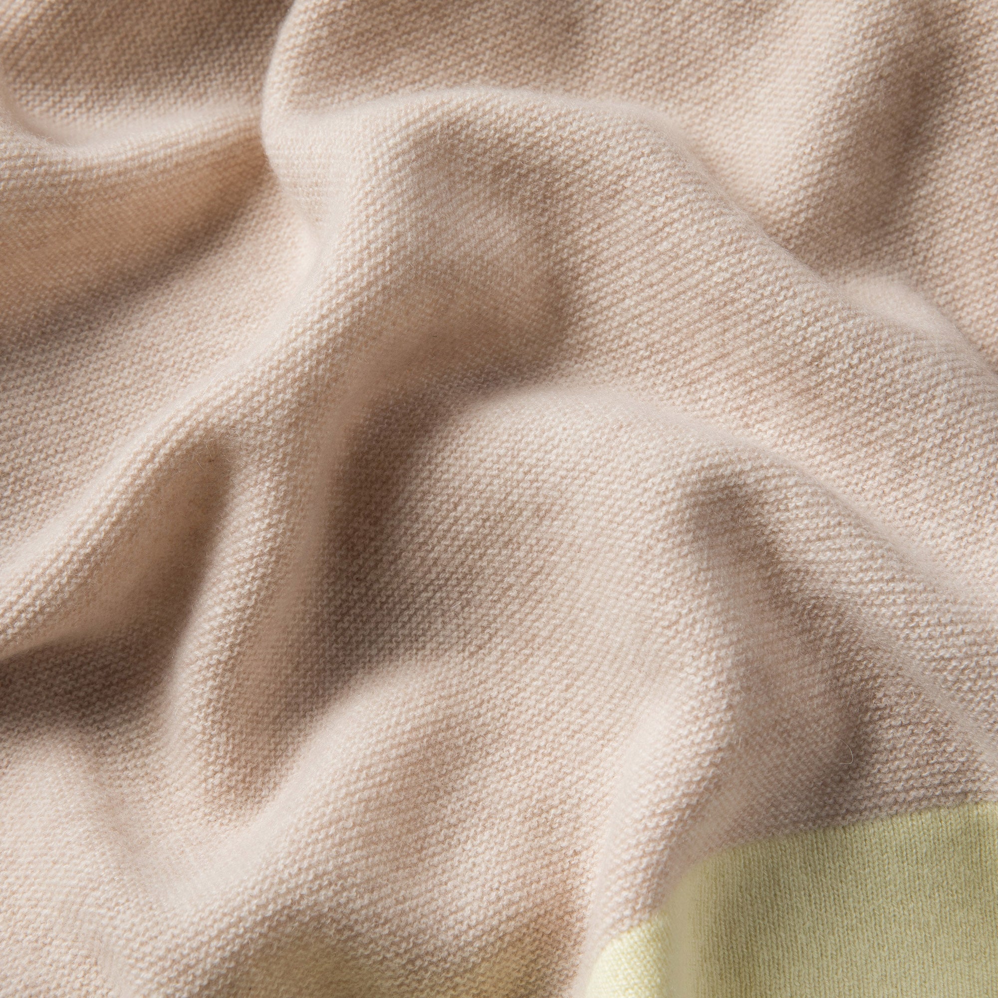 Babydecke 'Zitronenfalter' | 100% Kaschmir | hellbeige / buttergelb | 105 x 105 cm