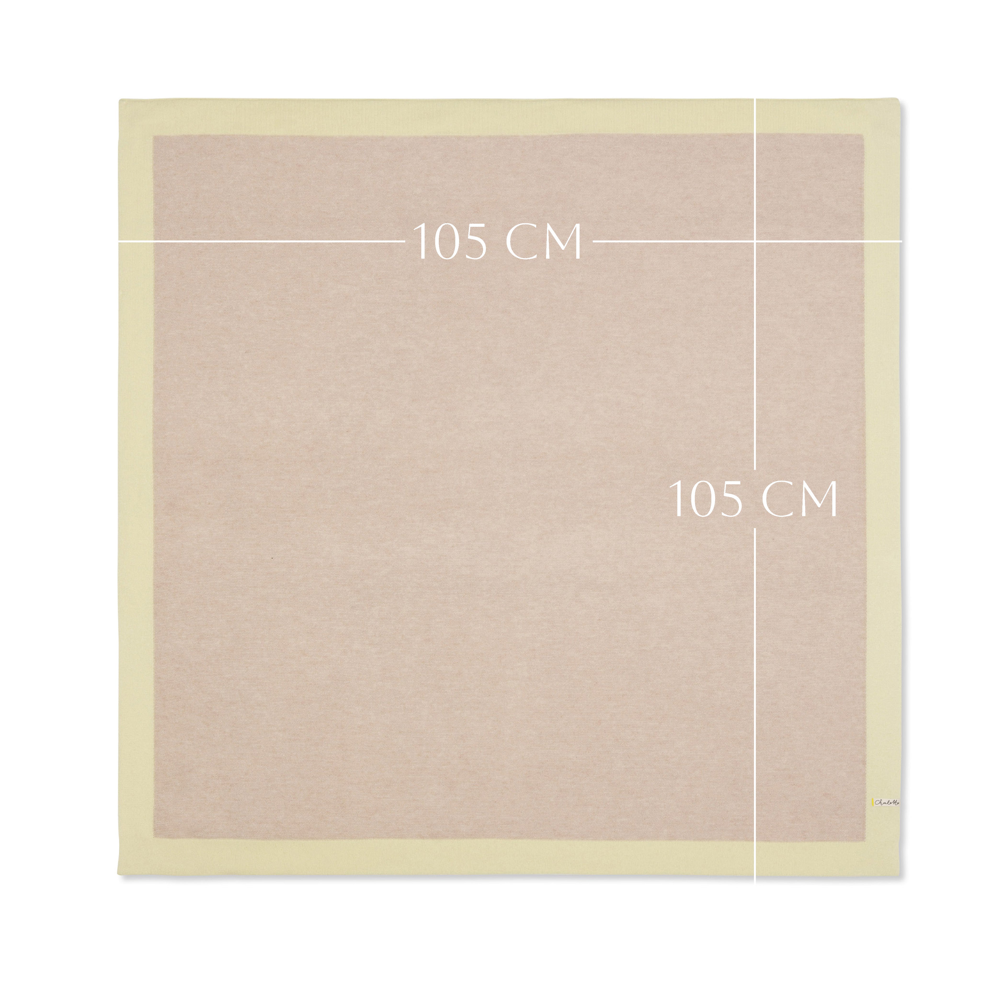 Babydecke 'Zitronenfalter' | 100% Kaschmir | hellbeige / buttergelb | 105 x 105 cm