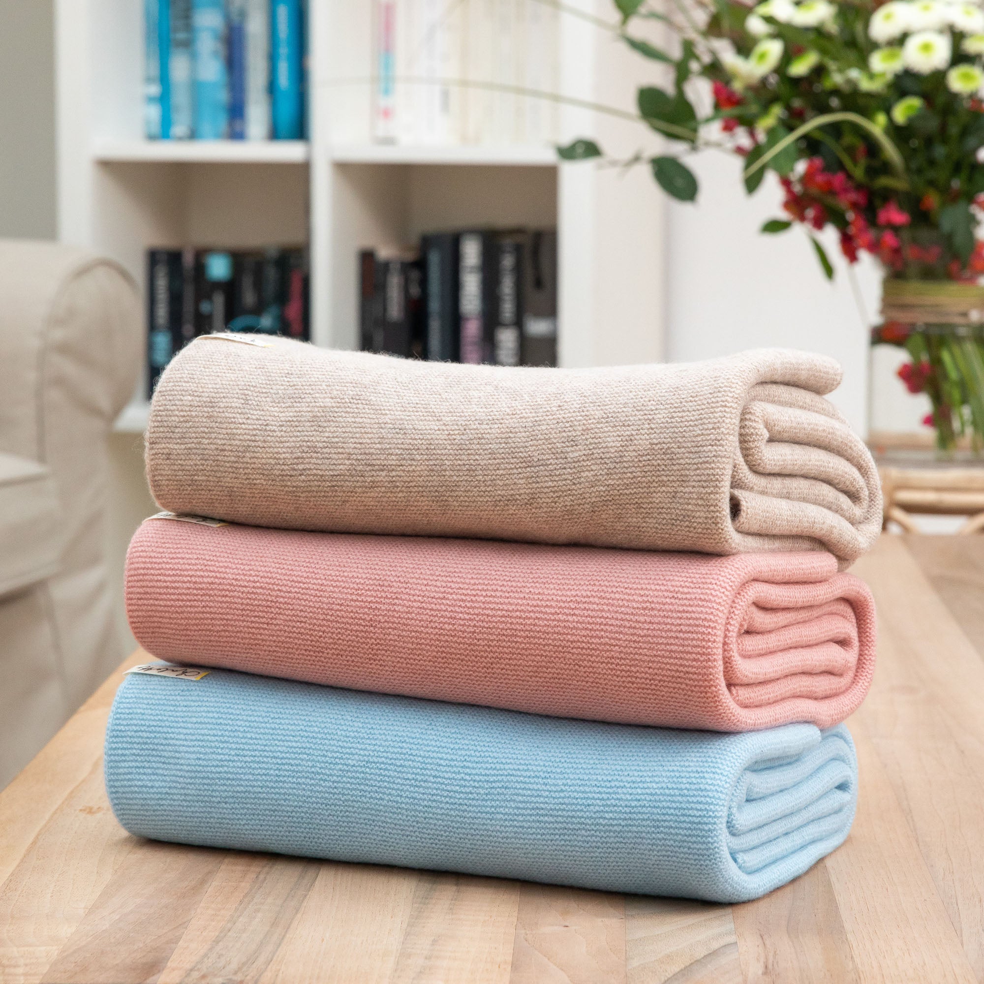 Superweiche Babydecke 'Elfe' | hellrosa | 105 x 105 cm
