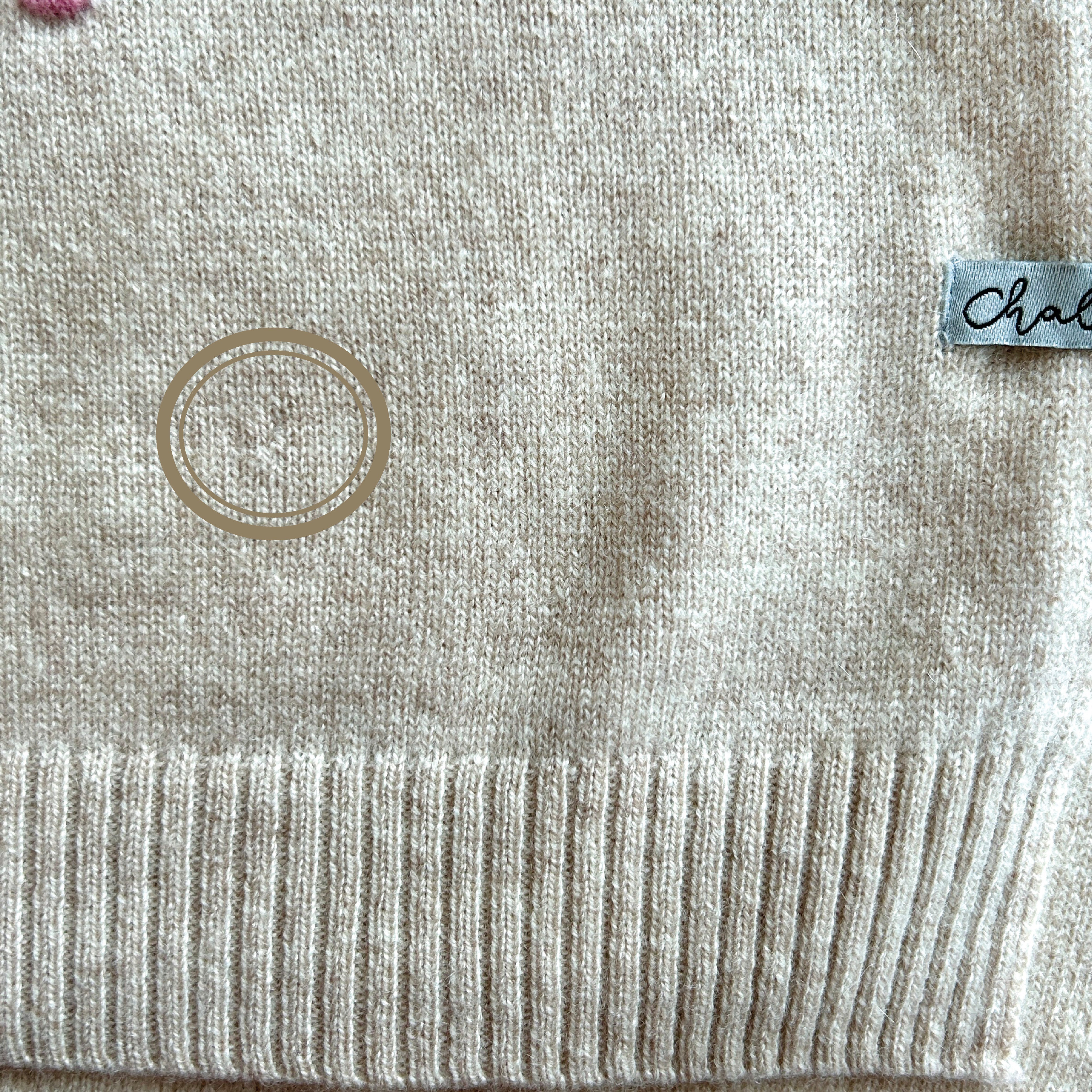OUTLET | Baby blanket 'Stardust' | 100% cashmere | beige / off-white | 102 x 105 cm | stitching error, top right