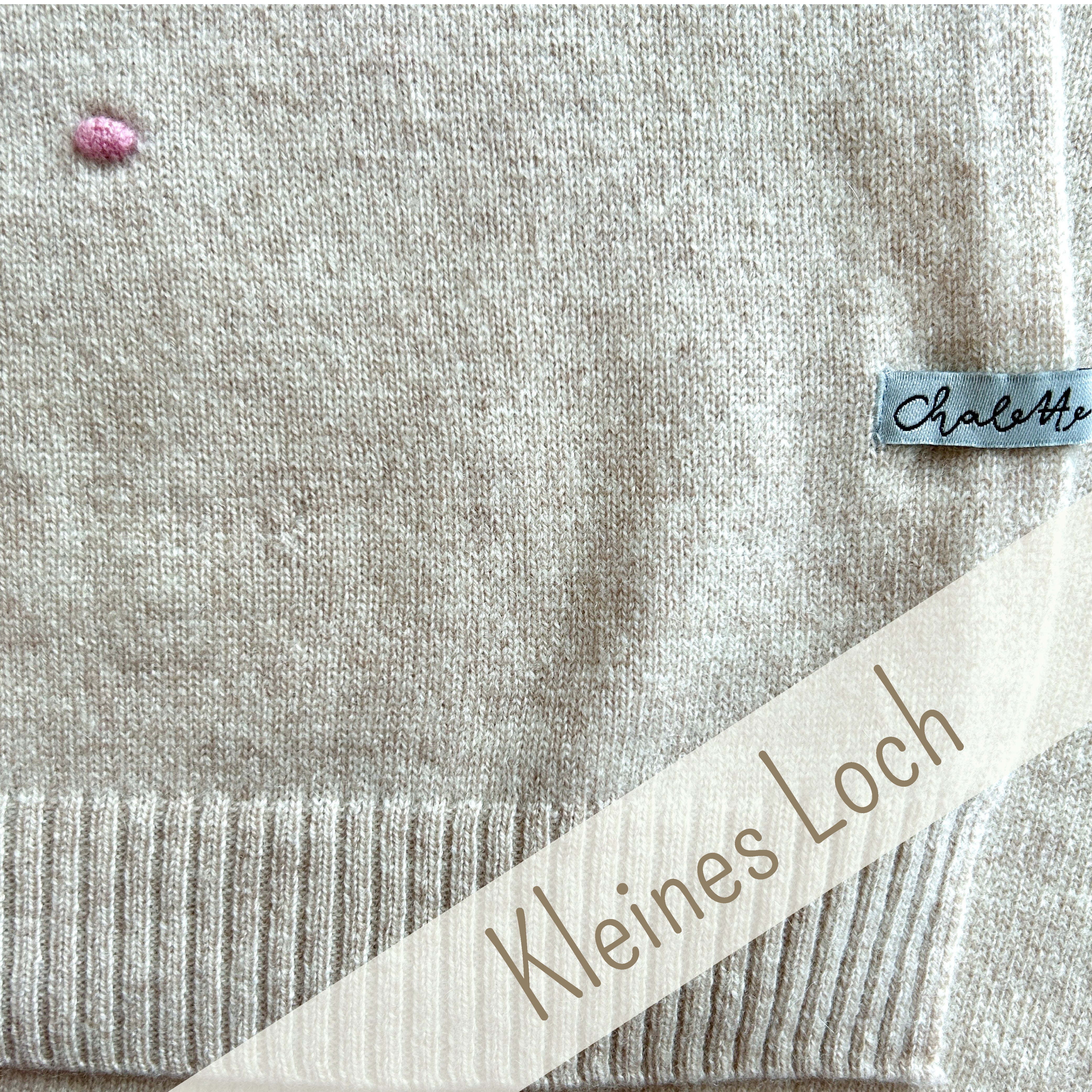 OUTLET | Baby blanket 'Stardust' | 100% cashmere | beige / off-white | 102 x 105 cm | stitching error, top right
