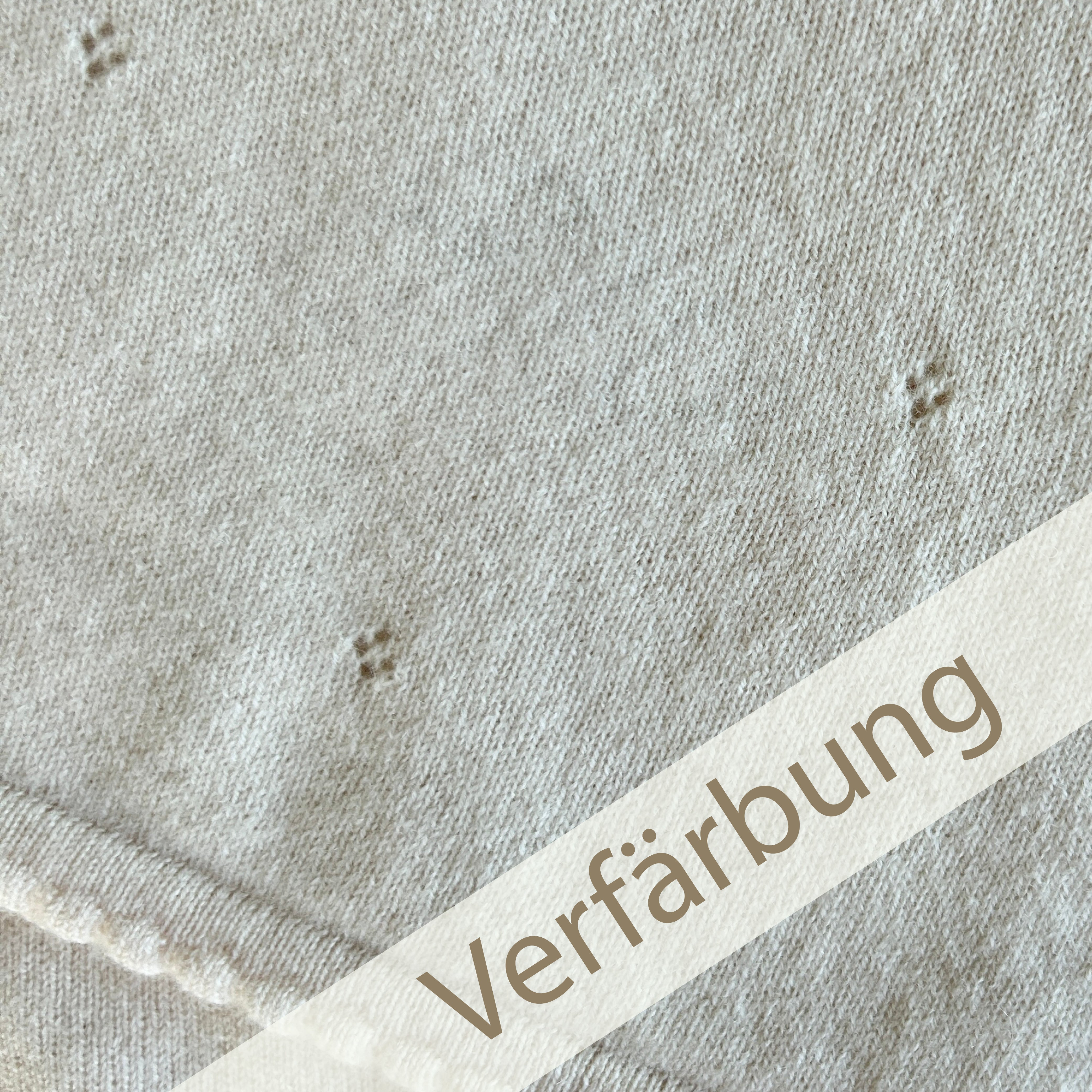 OUTLET | Babydecke 'Wiegenlied' | 100% Kaschmir | off-white | 105 x 105 cm | Verfärbung