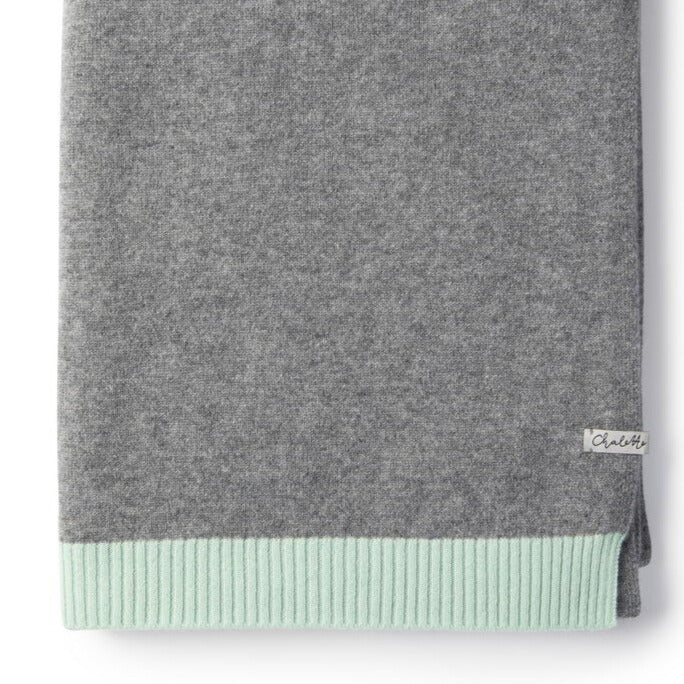 Cashmere blanket 'Zwergenwiese' gray / light green